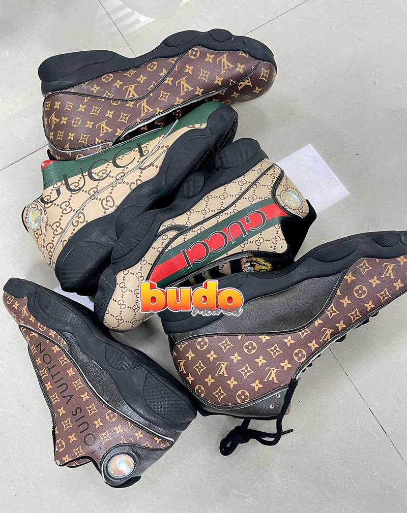 Review images Gucci brown premium luxury brand fashion limited bedding set home decor