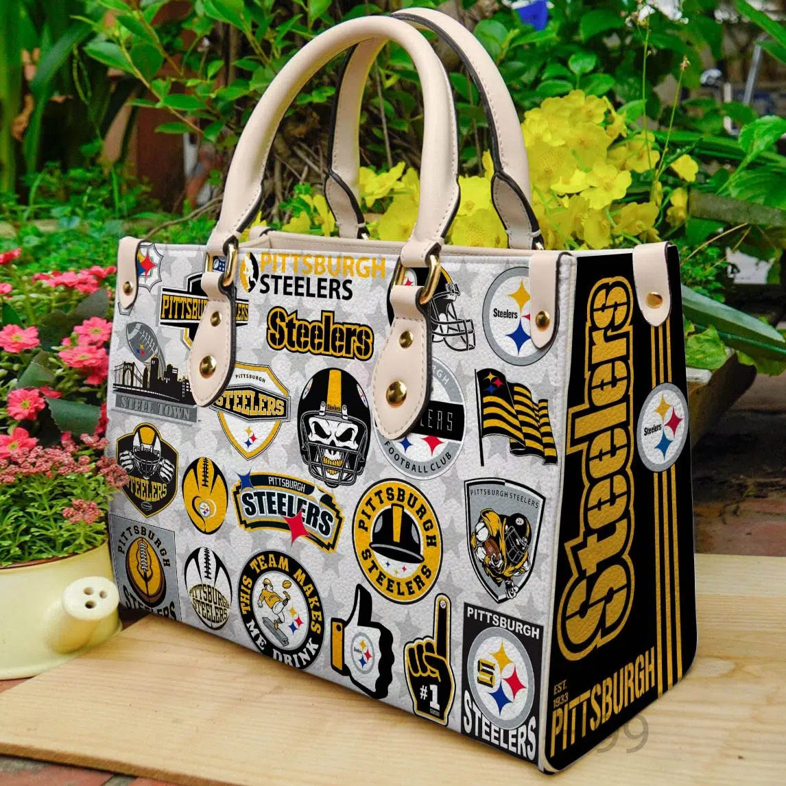 Pittsburgh steelers 3 luxury handbag leather bag for women