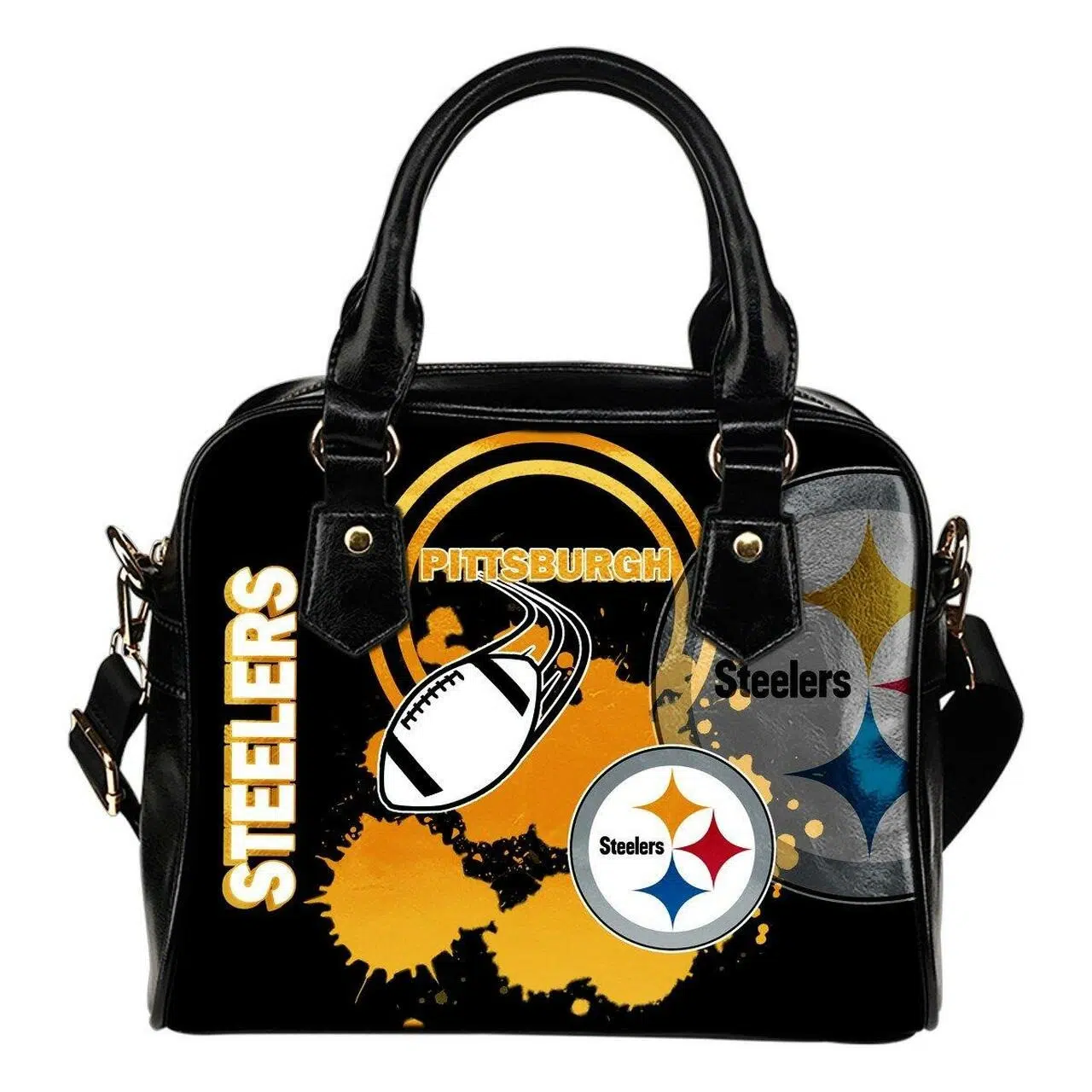 Pittsburgh steelers 2 leather shoulder bag