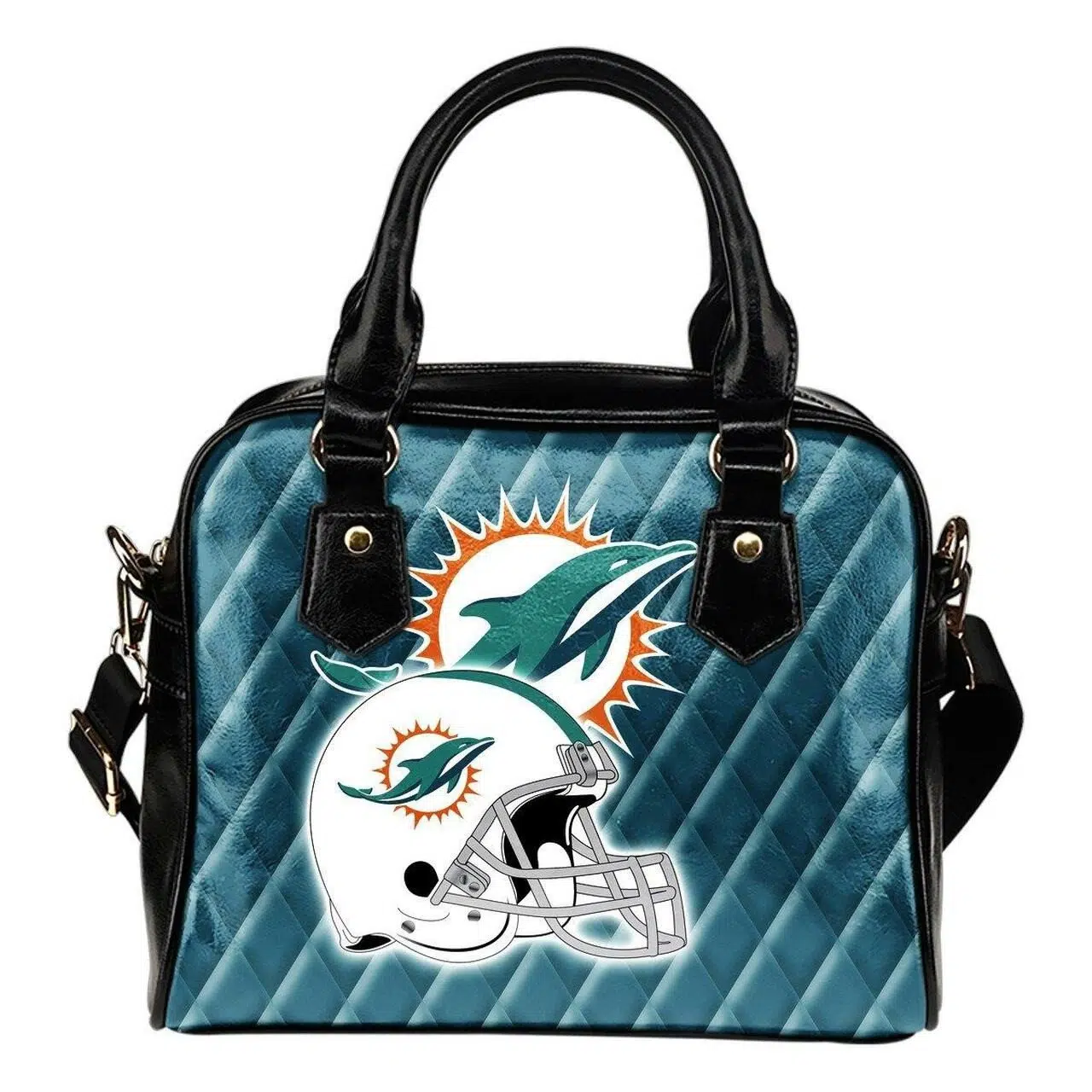 Miami dolphins 2 leather shoulder bag