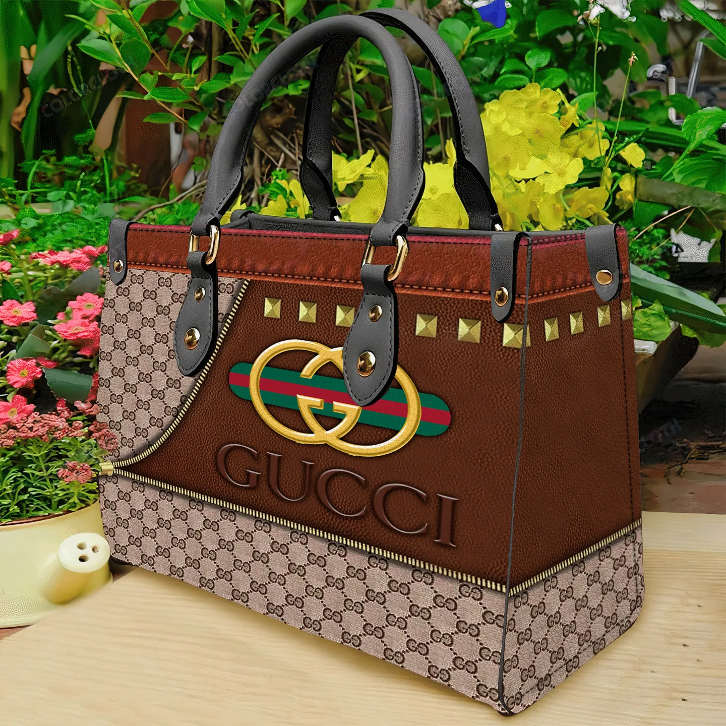 Gucci Brown Handbag Leather Tote Bag Luxury Hand Purse Leather Bag For Women