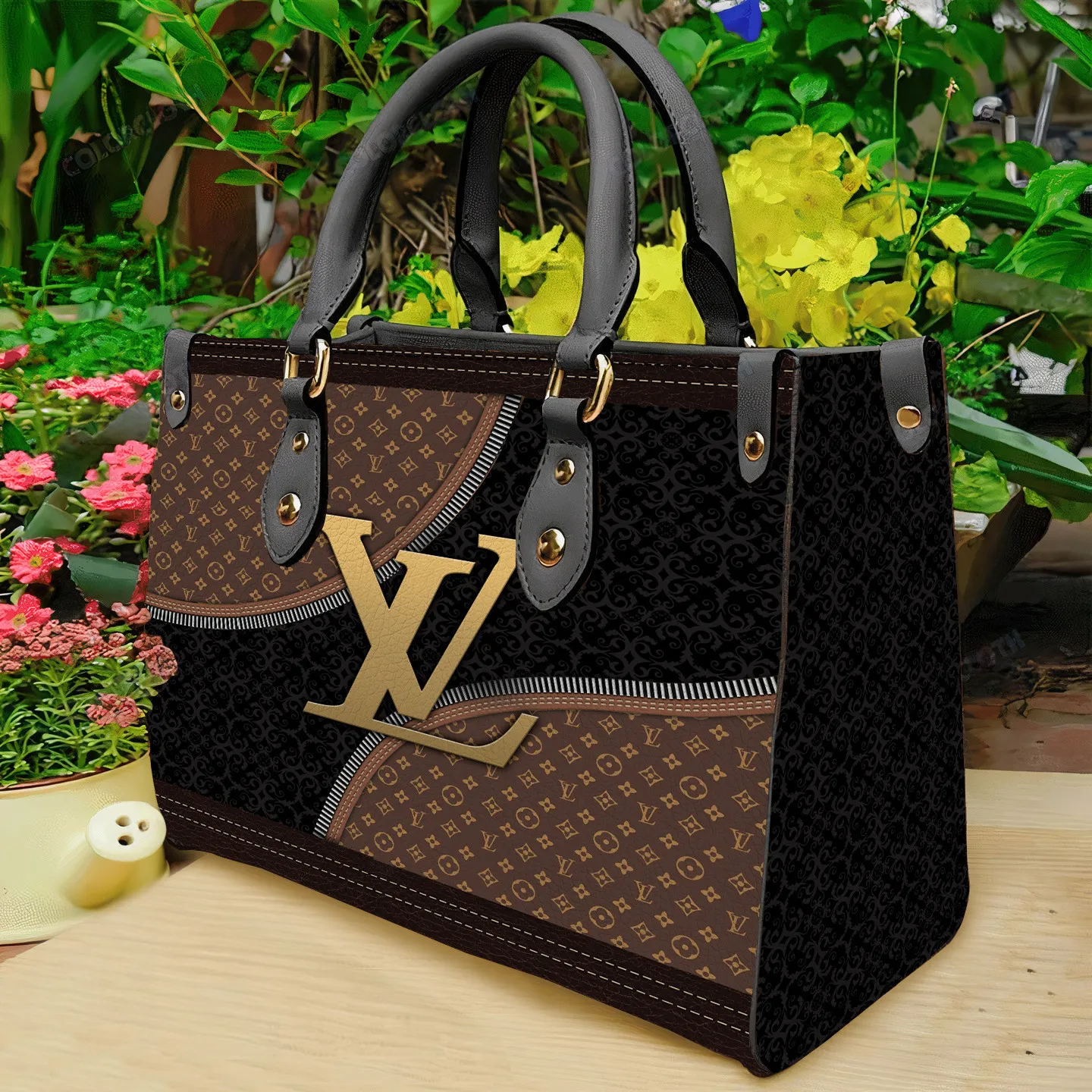 Louis Vuitton Lv Brown Handbag Leather Tote Bag Luxury Hand Purse Leather Bag For Women