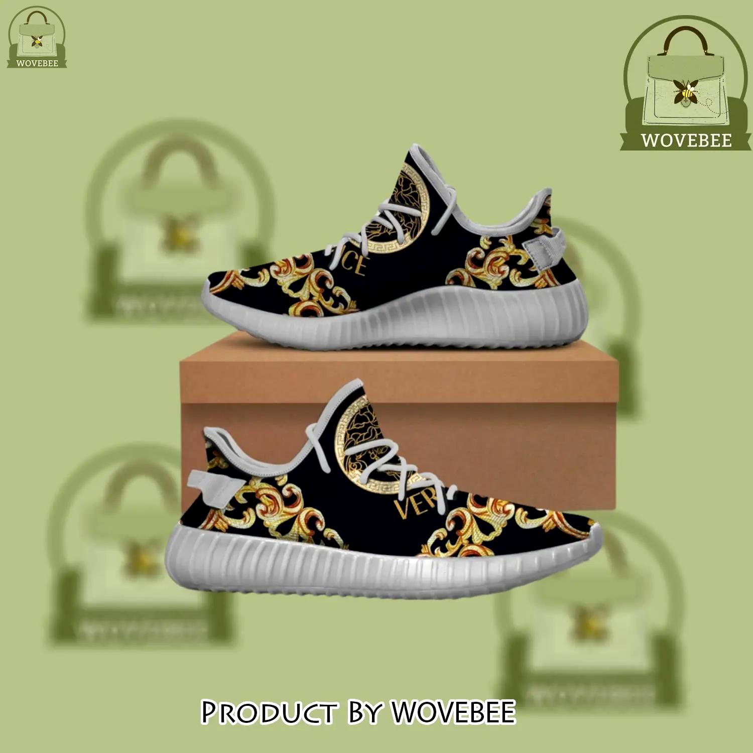 Buy gianni versace black gold yeezy boost shoes sport sneakers best for men women 47 yzes - wvb-ys-647522