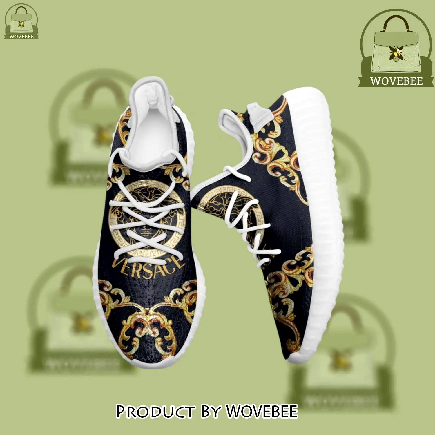 Buy gianni versace black gold yeezy boost shoes sport sneakers best for men women 48 yzes - wvb-ys-674657