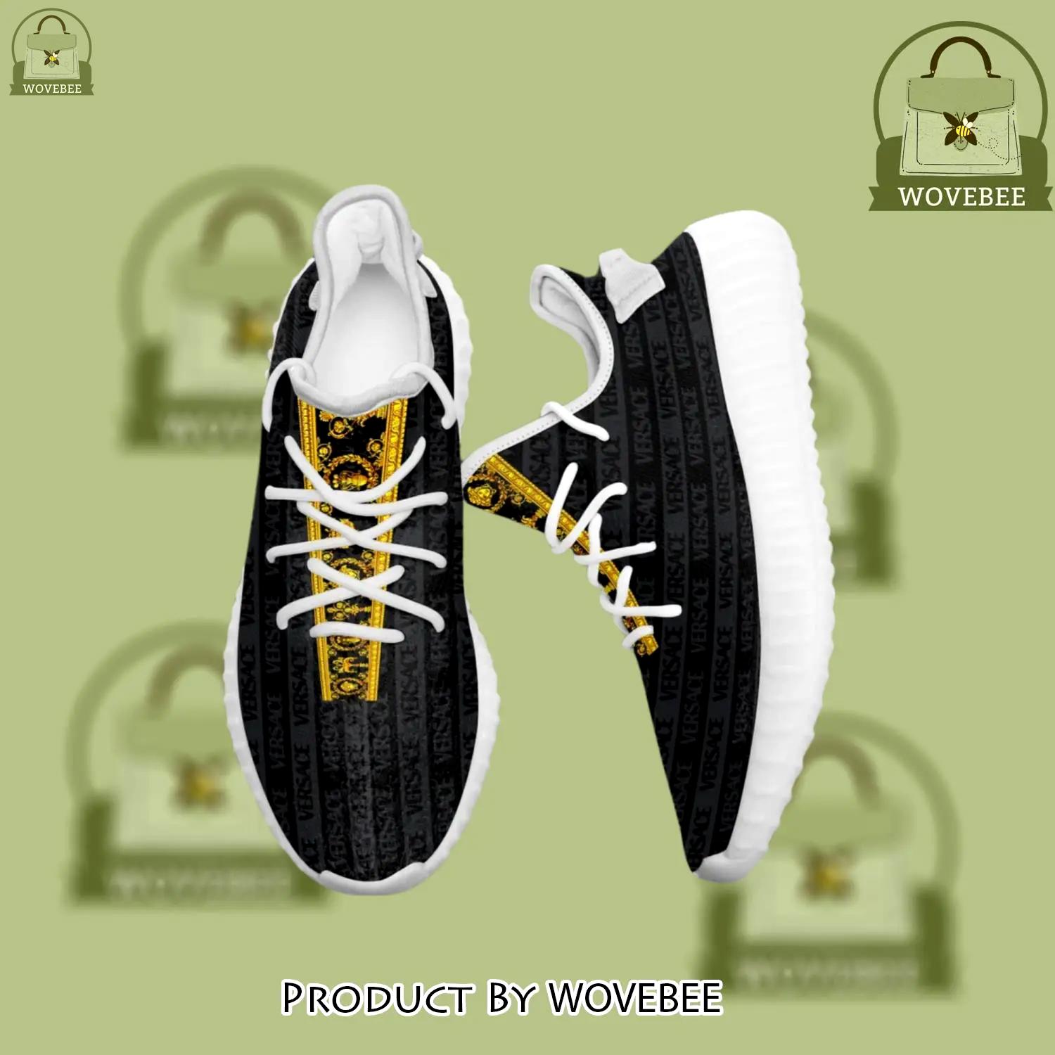 Buy gianni versace black gold yeezy boost shoes sport sneakers best for men women 49 yzes - wvb-ys-735691