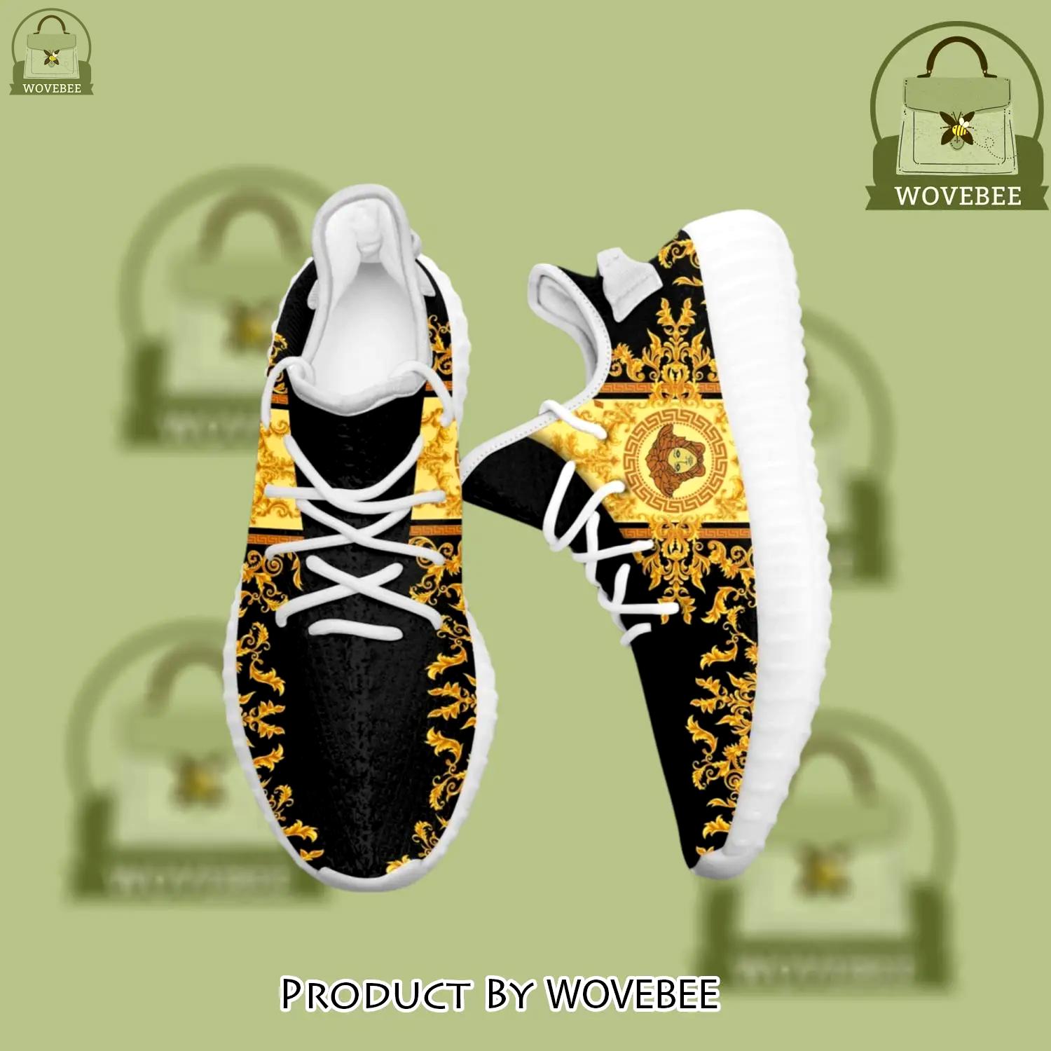 Buy gianni versace black gold yeezy boost shoes sport sneakers best for men women 50 yzes - wvb-ys-469511