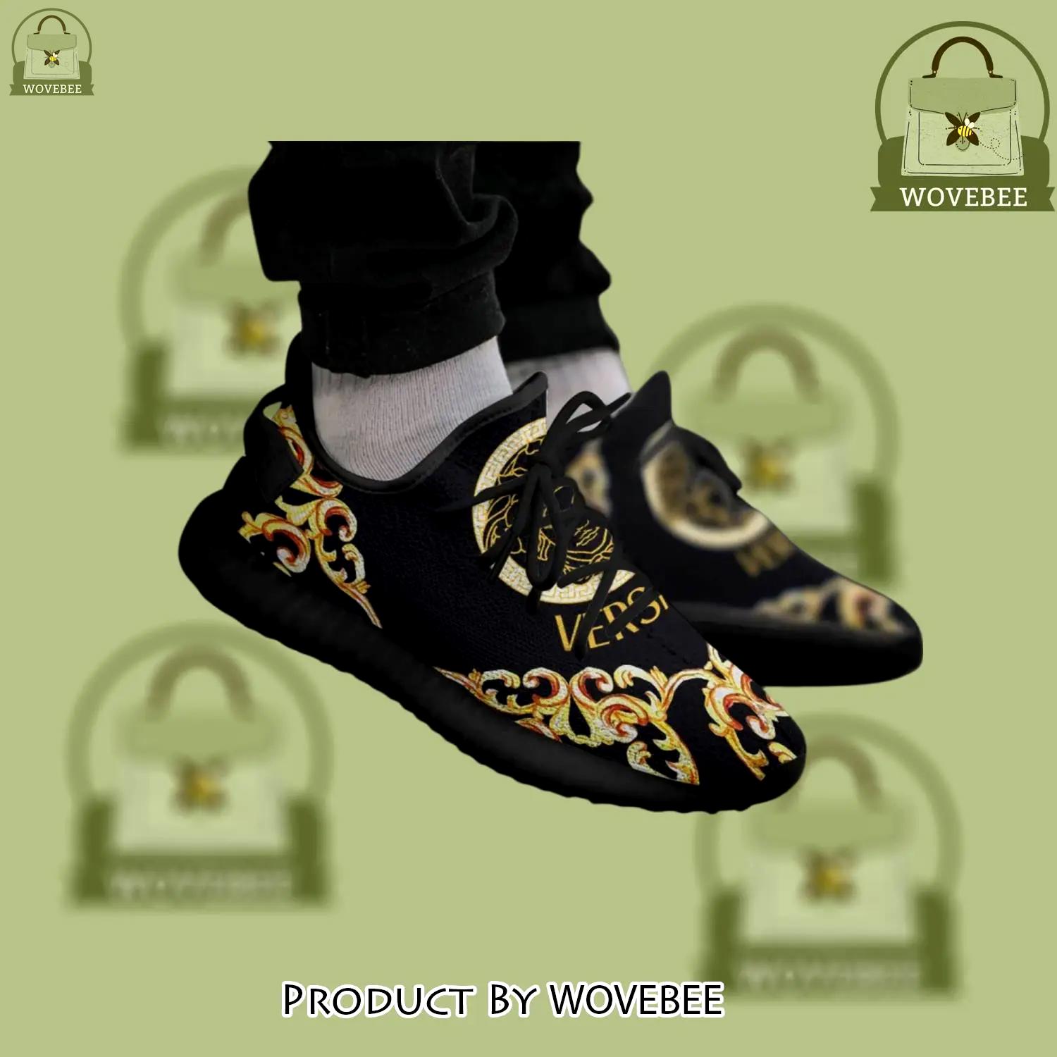 Buy gianni versace black gold yeezy boost shoes sport sneakers best for men women 52 yzes - wvb-ys-135223