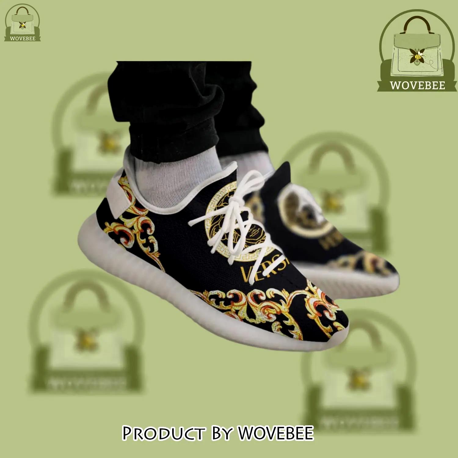 Buy gianni versace black white yeezy boost shoes sport sneakers best for men women 53 yzes - wvb-ys-554017