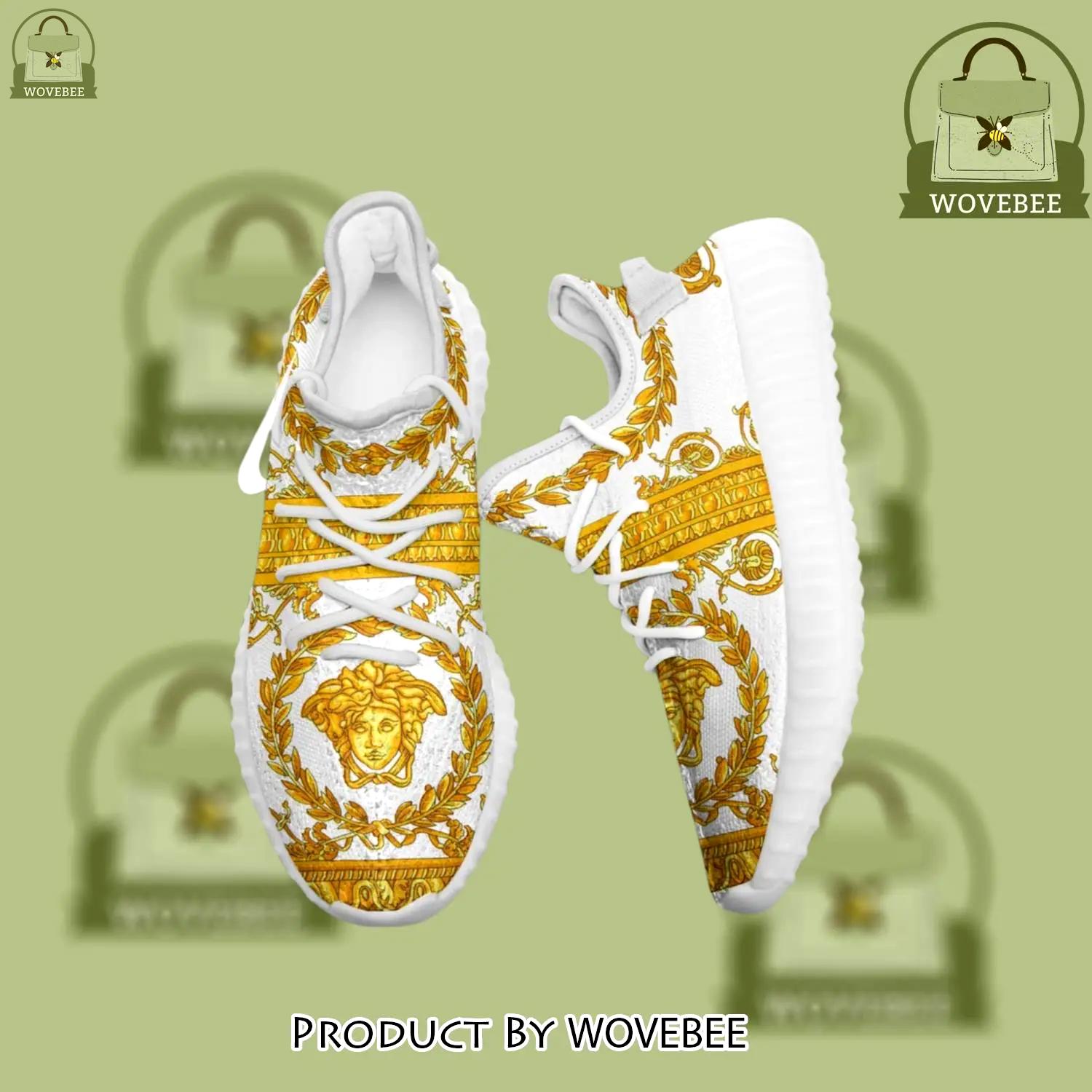 Buy gianni versace white gold yeezy boost shoes sport sneakers best for men women 46 yzes - wvb-ys-585471