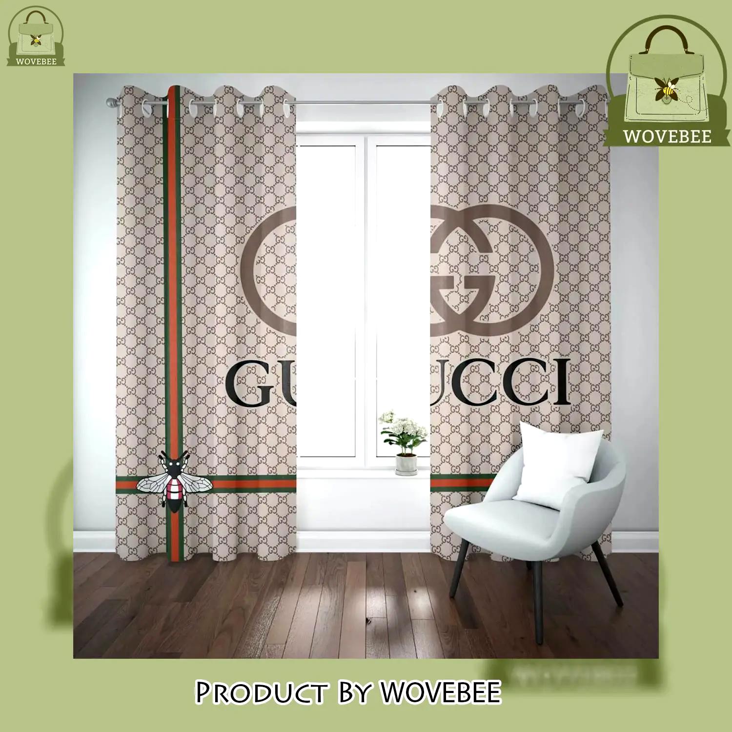 Gucci bee beige luxury fashion window curtain home decor - wvb-wc-927415