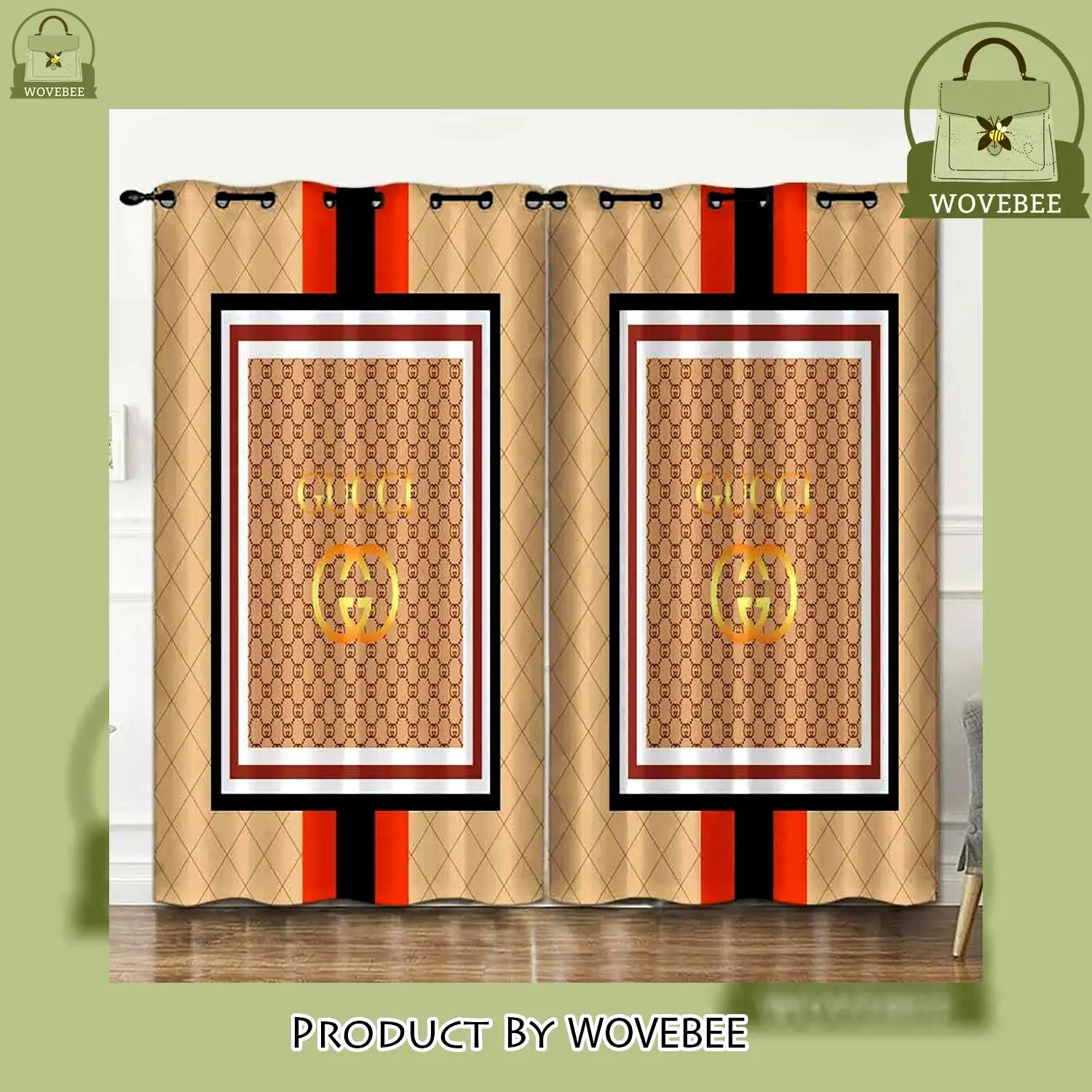 Gucci golden luxury brand premium window curtain home decor - wvb-wc-223116