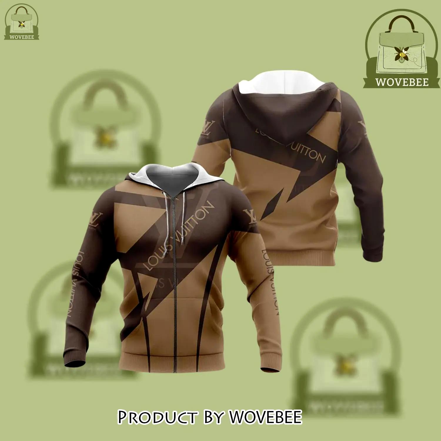 Louis vuitton brown bronze unisex zipper hoodie for men women luxury brand - wvb-zh-764779