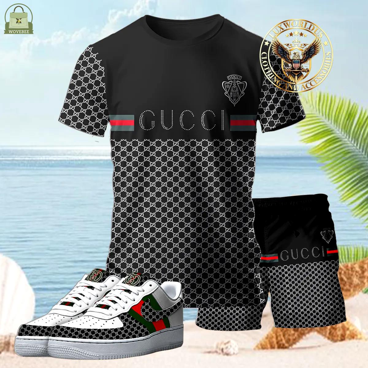 [new] premium gucci unisex set t-shirt & short x af1 sneaker 2024 lux-tx+stk+f40-gc136904