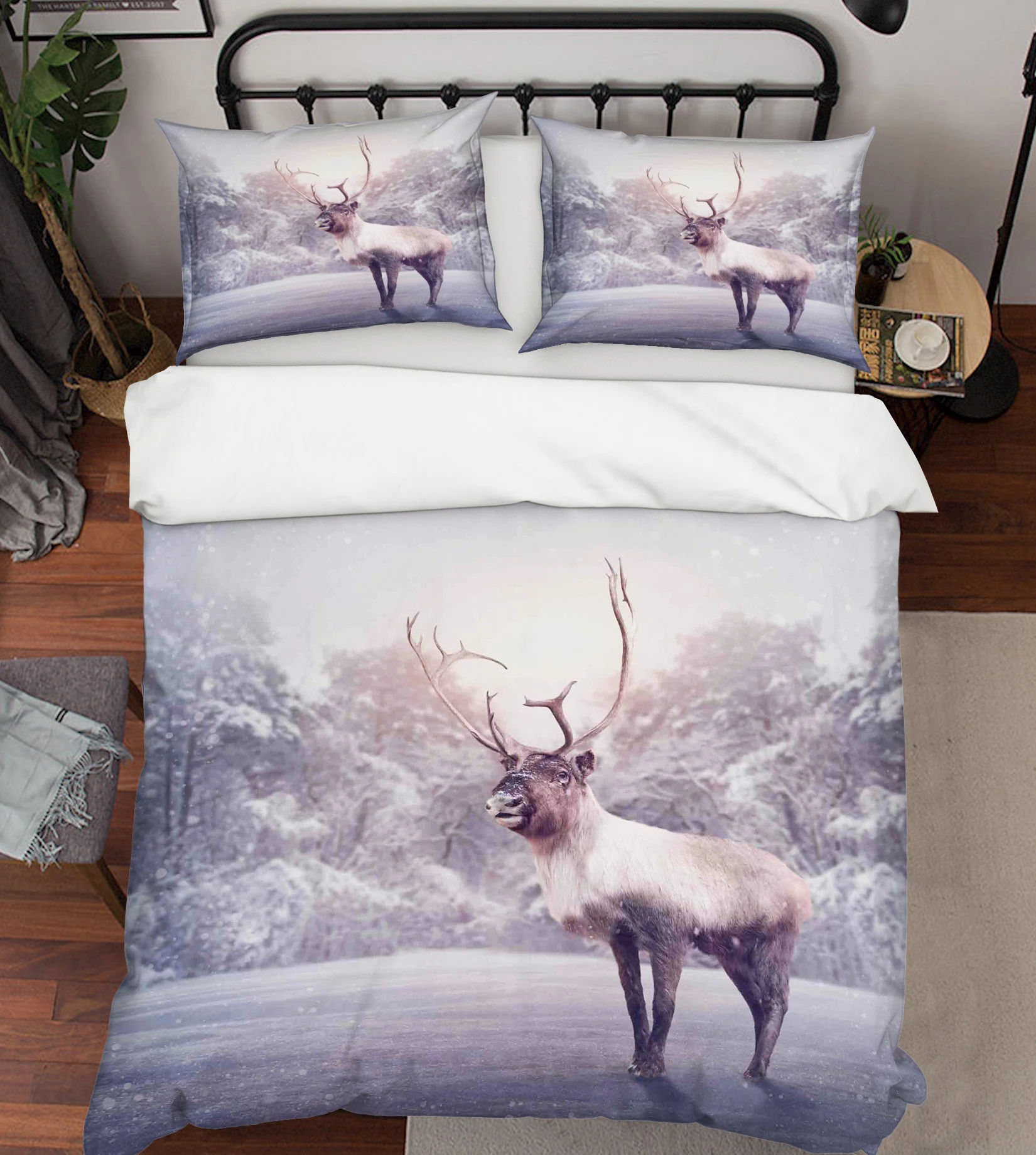 3d white elk mmm138 duvet cover bedding set quilt cover quilt duvet cover