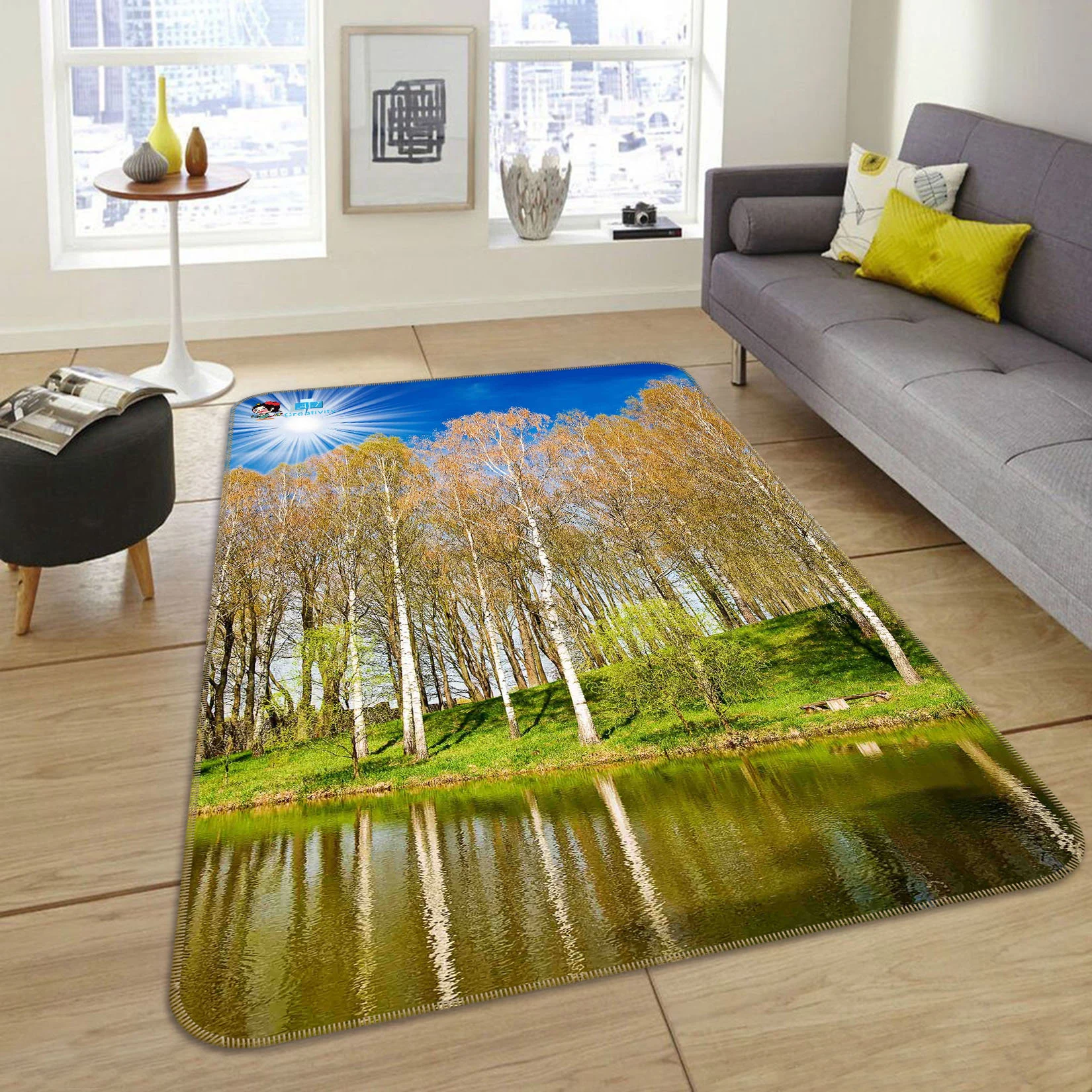 3d woods and river fff693 floor non slip rug room