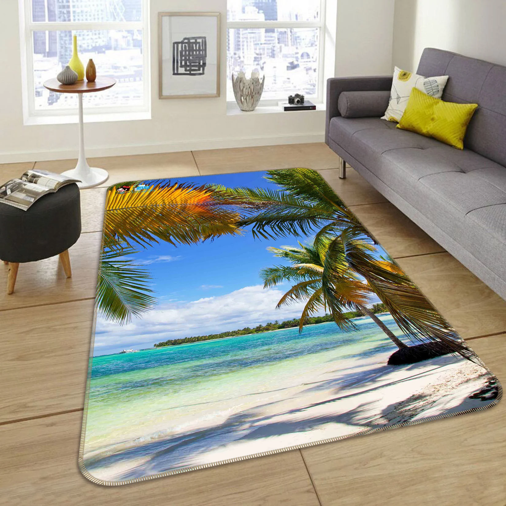 3d coconut tree fff696 floor non slip rug room