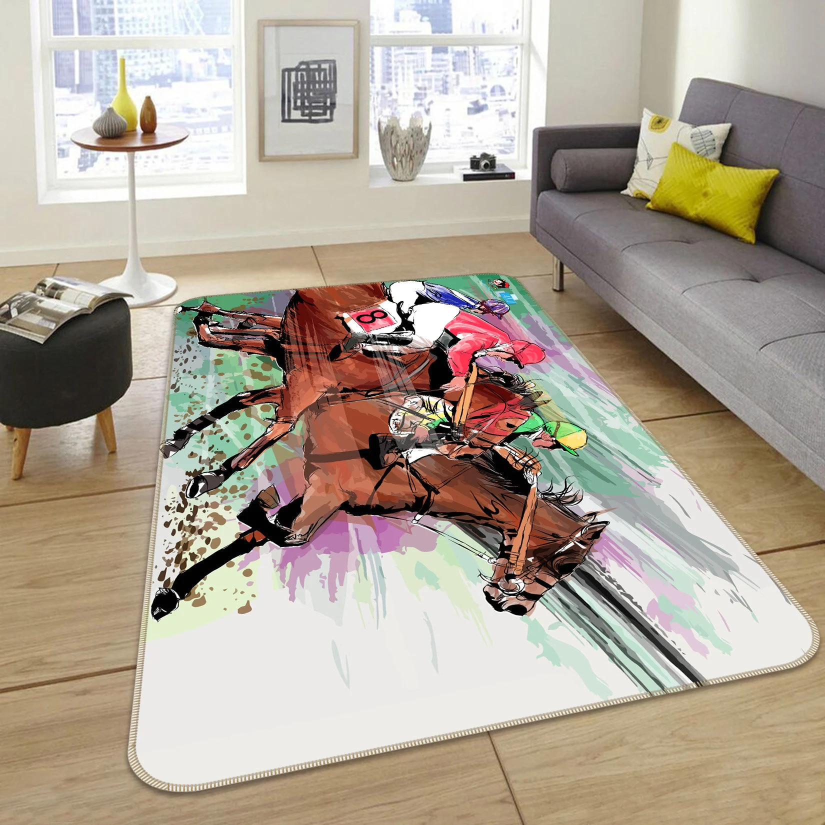 3d horse racing ff184 floor non slip rug room r