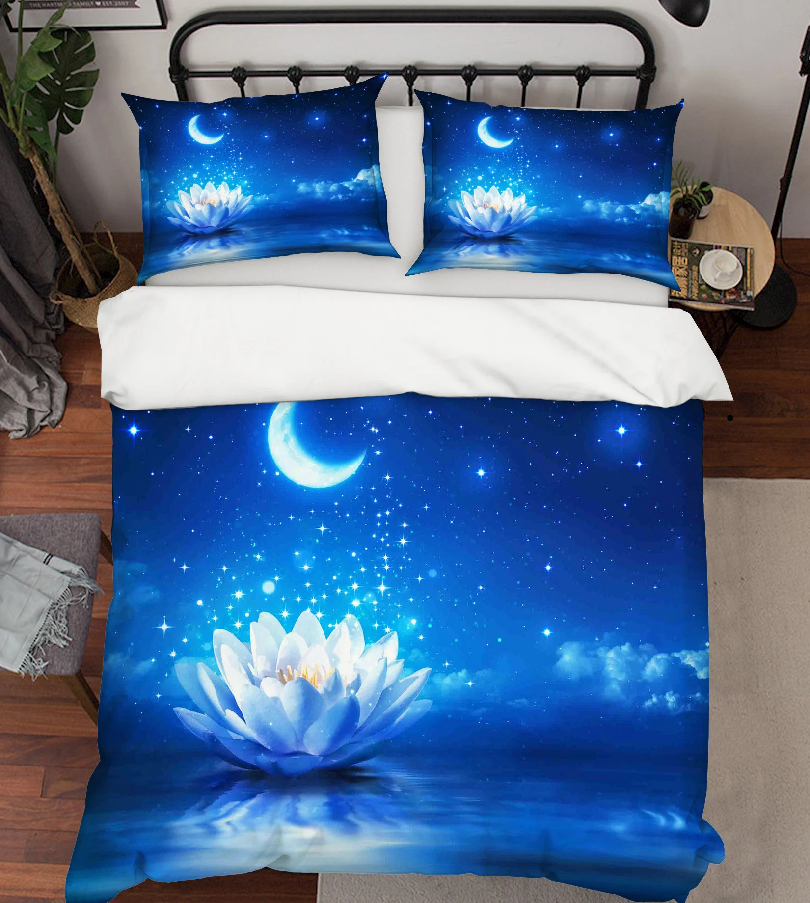 3d blue moon and lotus   mmm121 duvet cover bedding set quilt cover quilt duvet cover