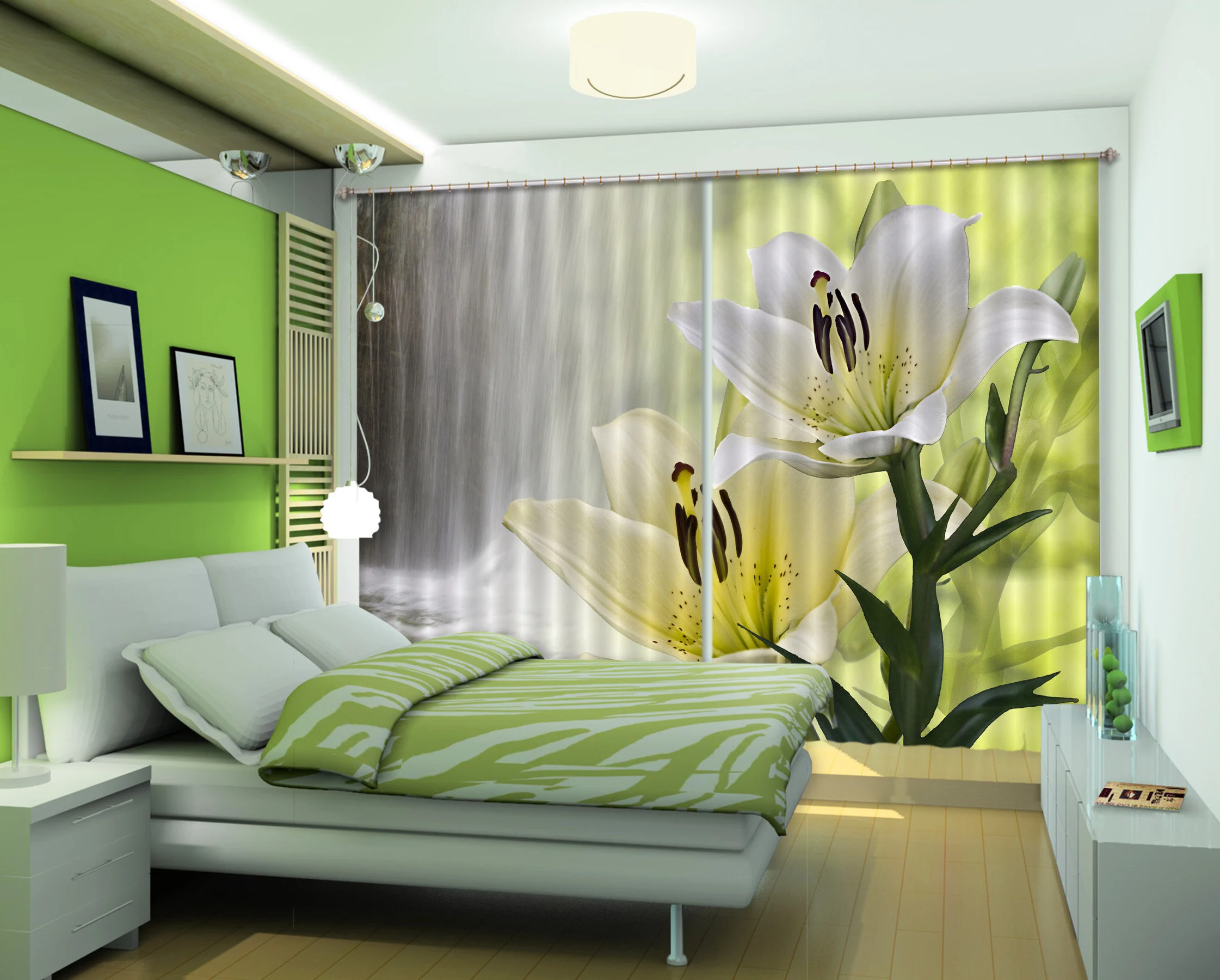 3d yellow flower cc283 blockout photo curtain print curtains drapes fabric window