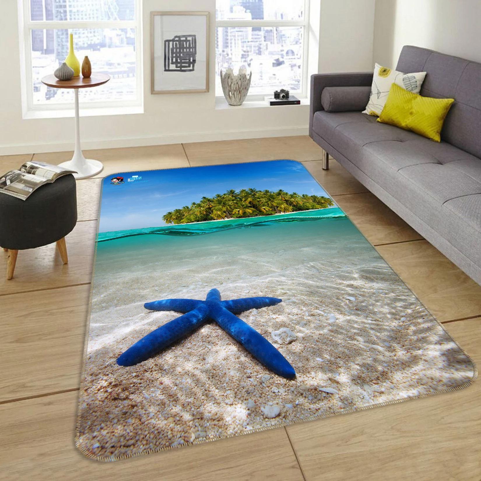 3d blue starfish fff688 floor non slip rug room