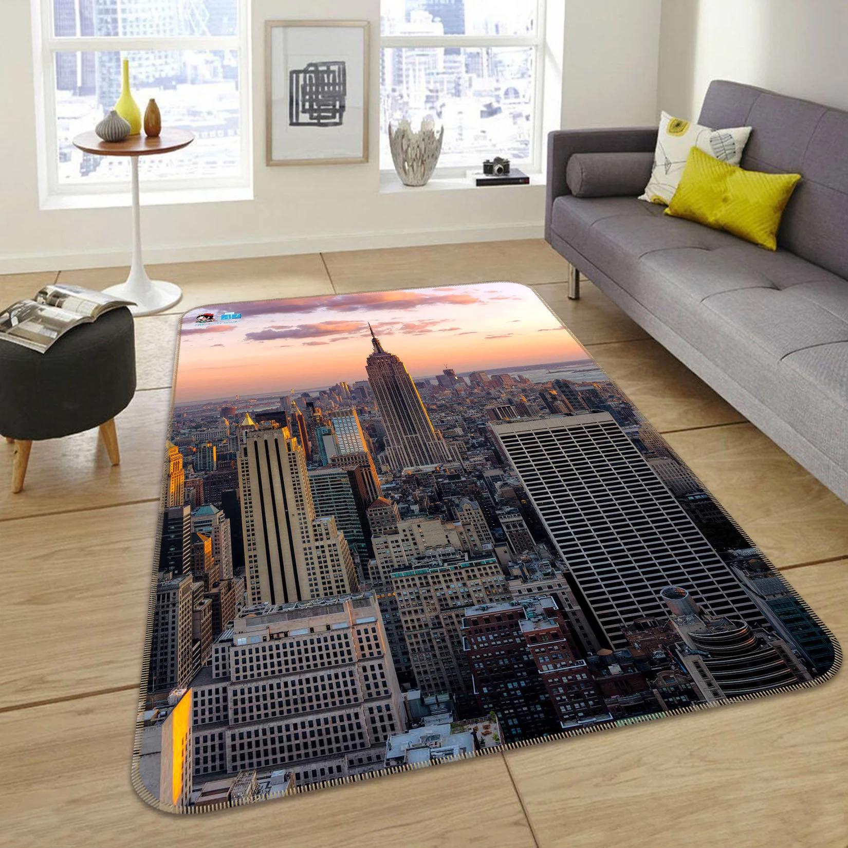 3d evening city fff681 floor non slip rug room