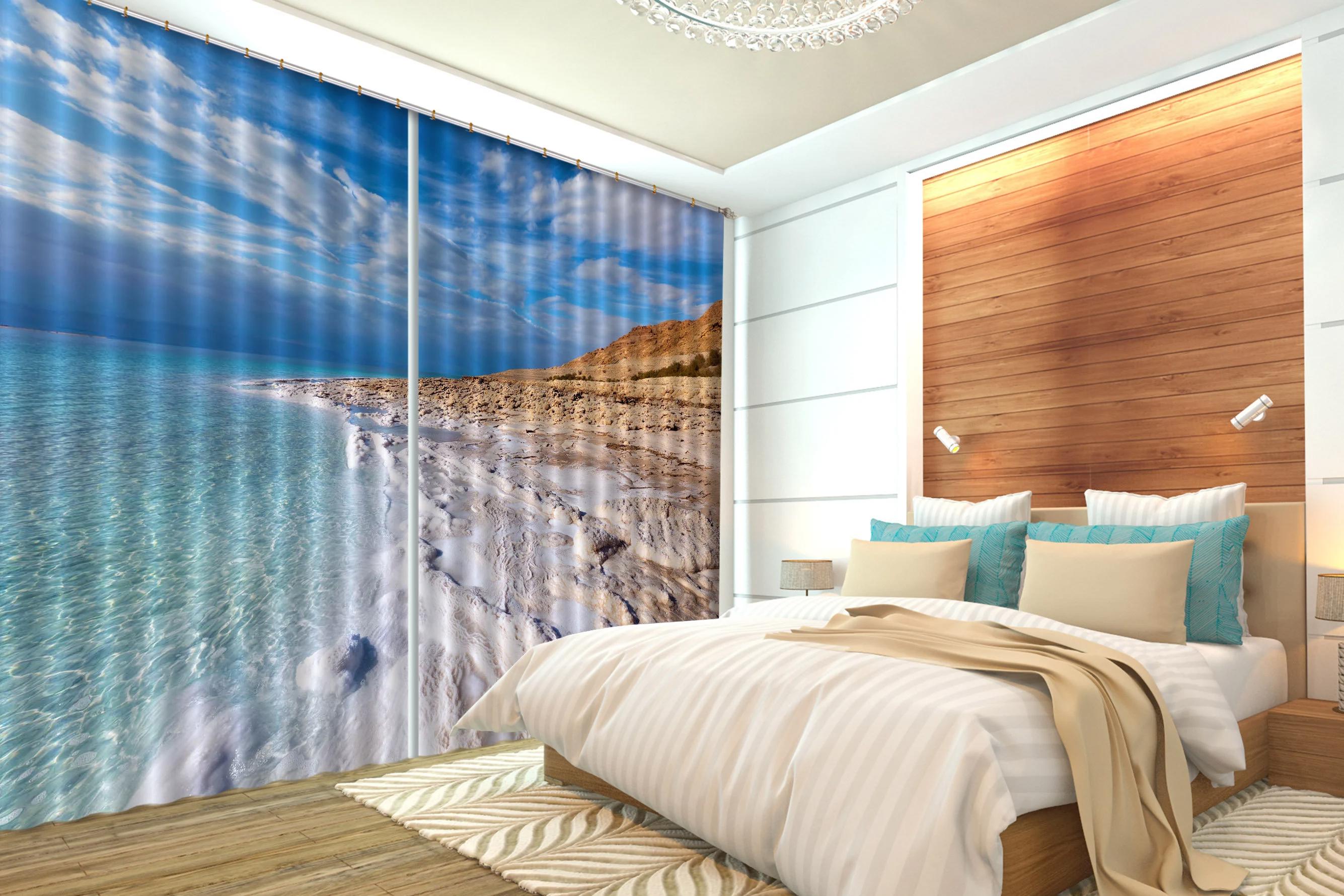 3d sea and beach cc265 blockout photo curtain print curtains drapes fabric window