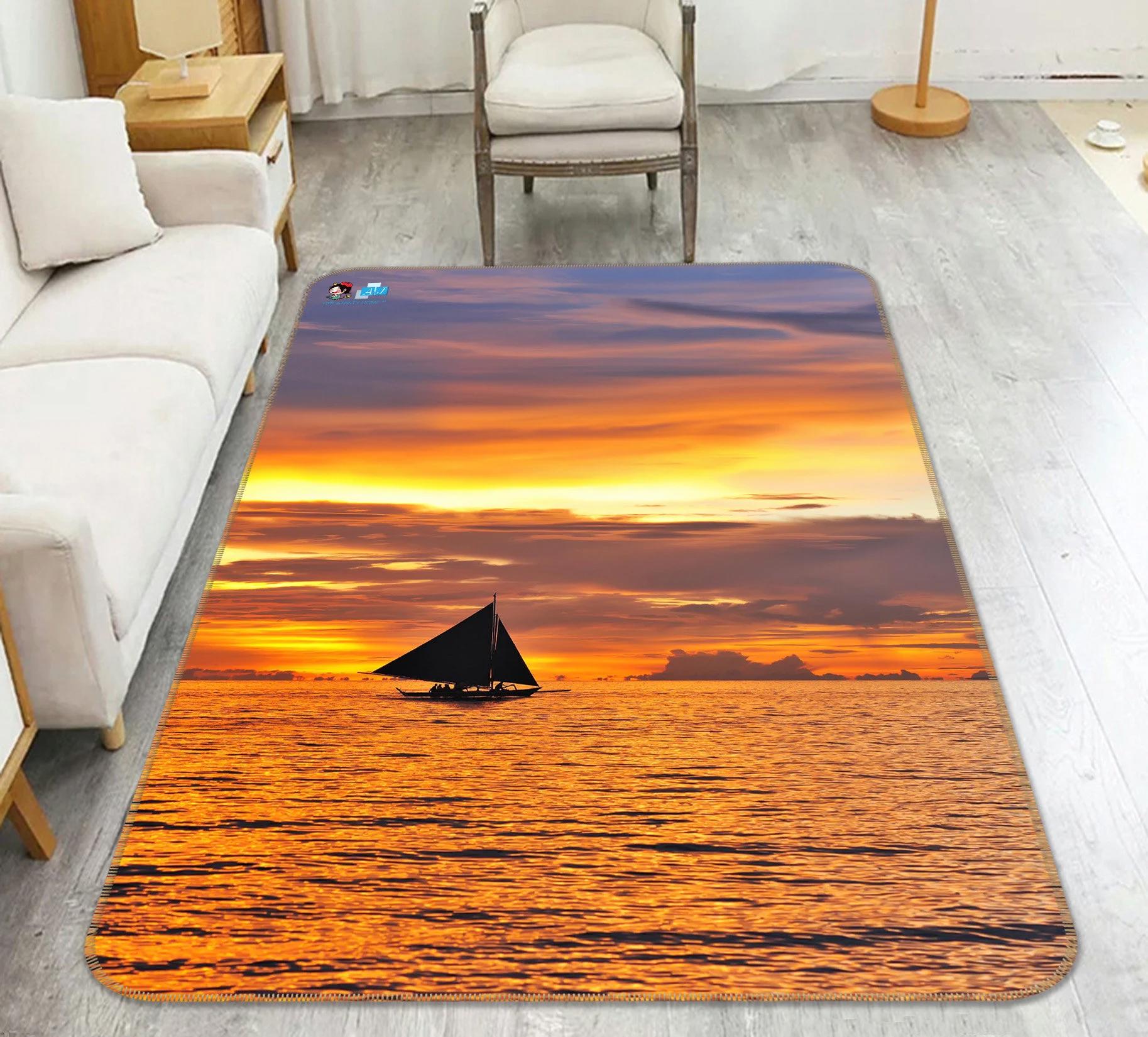 3d sunset by the sea fff678 floor non slip rug room