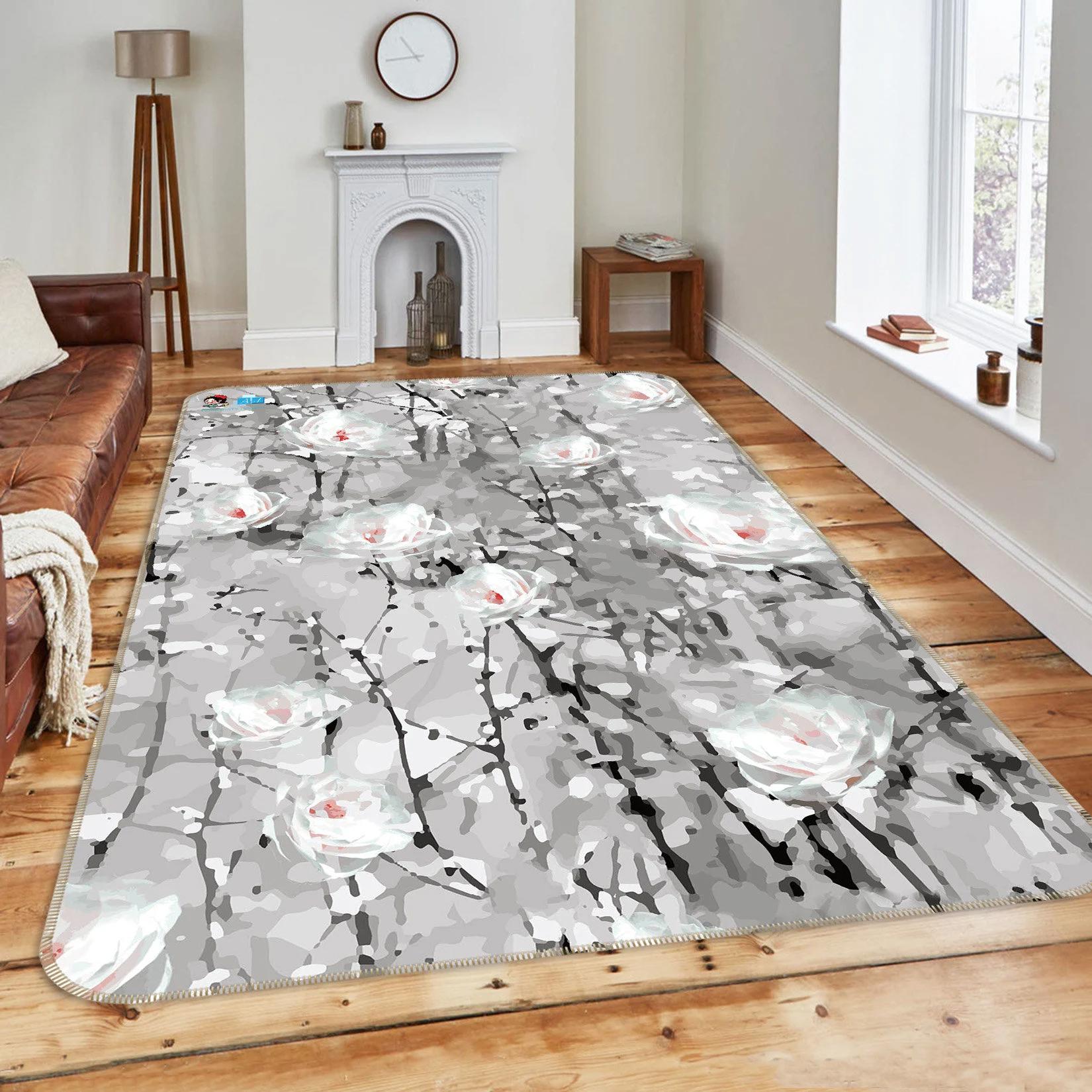 3d white plum fff679 floor non slip rug room