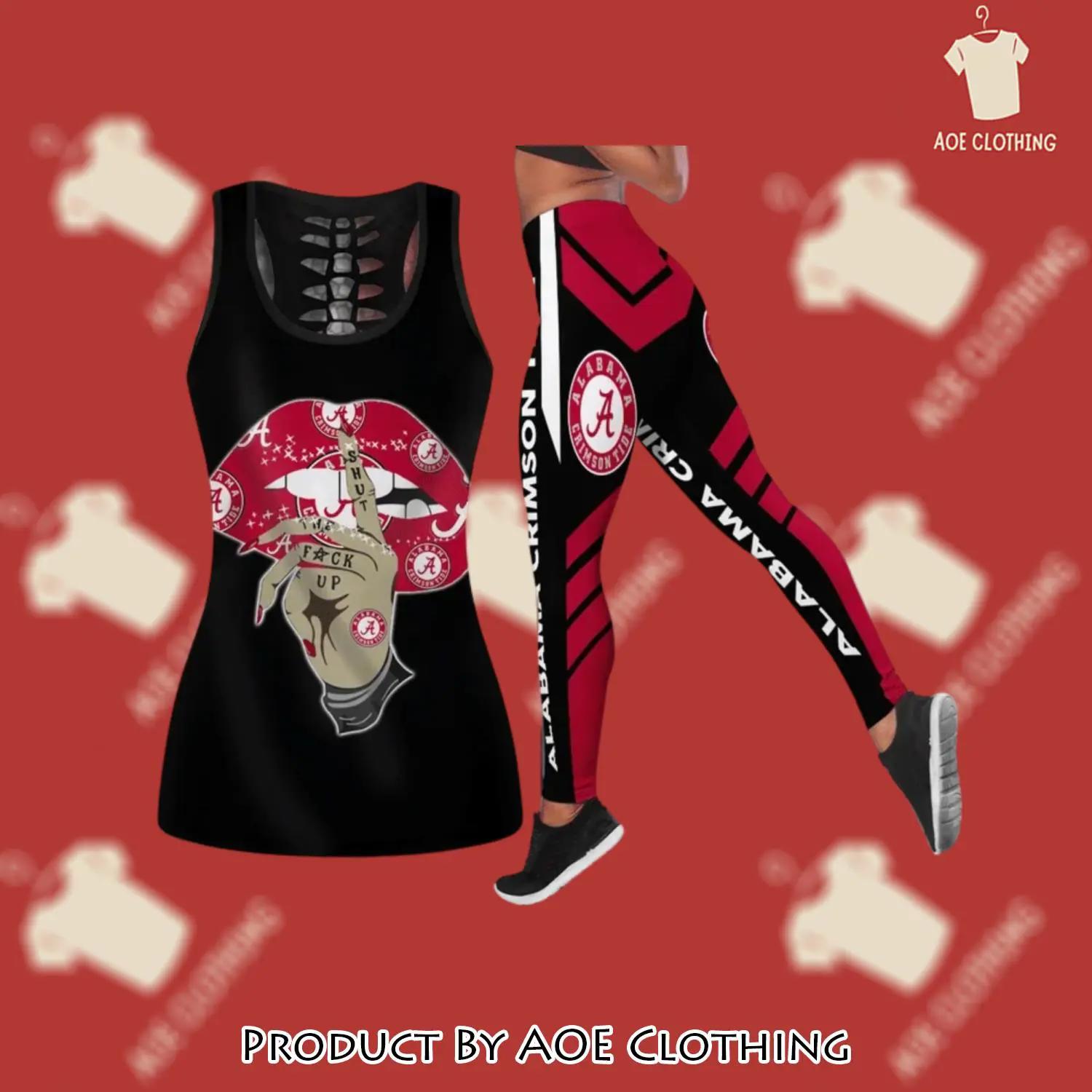 Alabama crimson tank top leggings clothing clothes outfit gym for women - aoe-ttl-303835