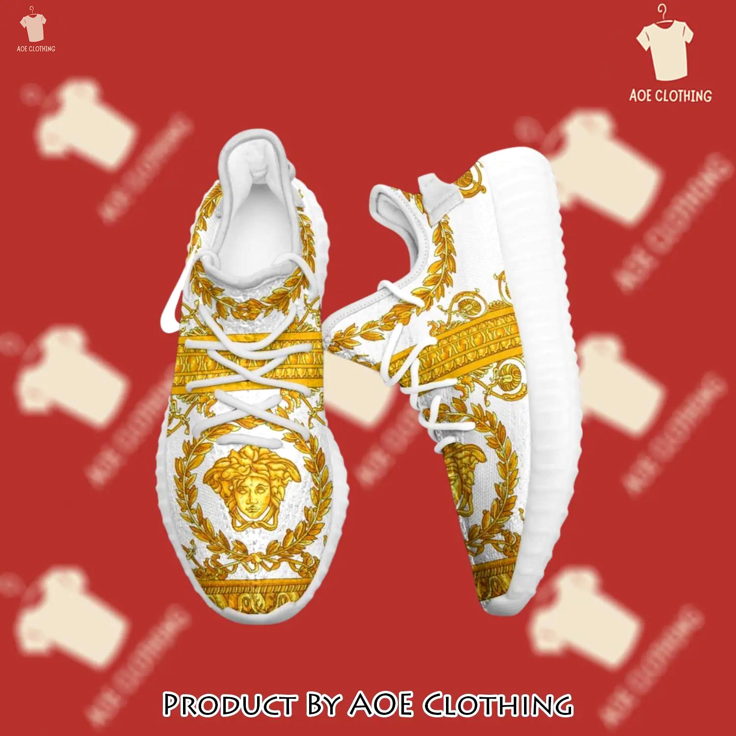 Buy gianni versace white gold yeezy boost shoes sport sneakers best for men women 46 yzes - aoe-ys-753116