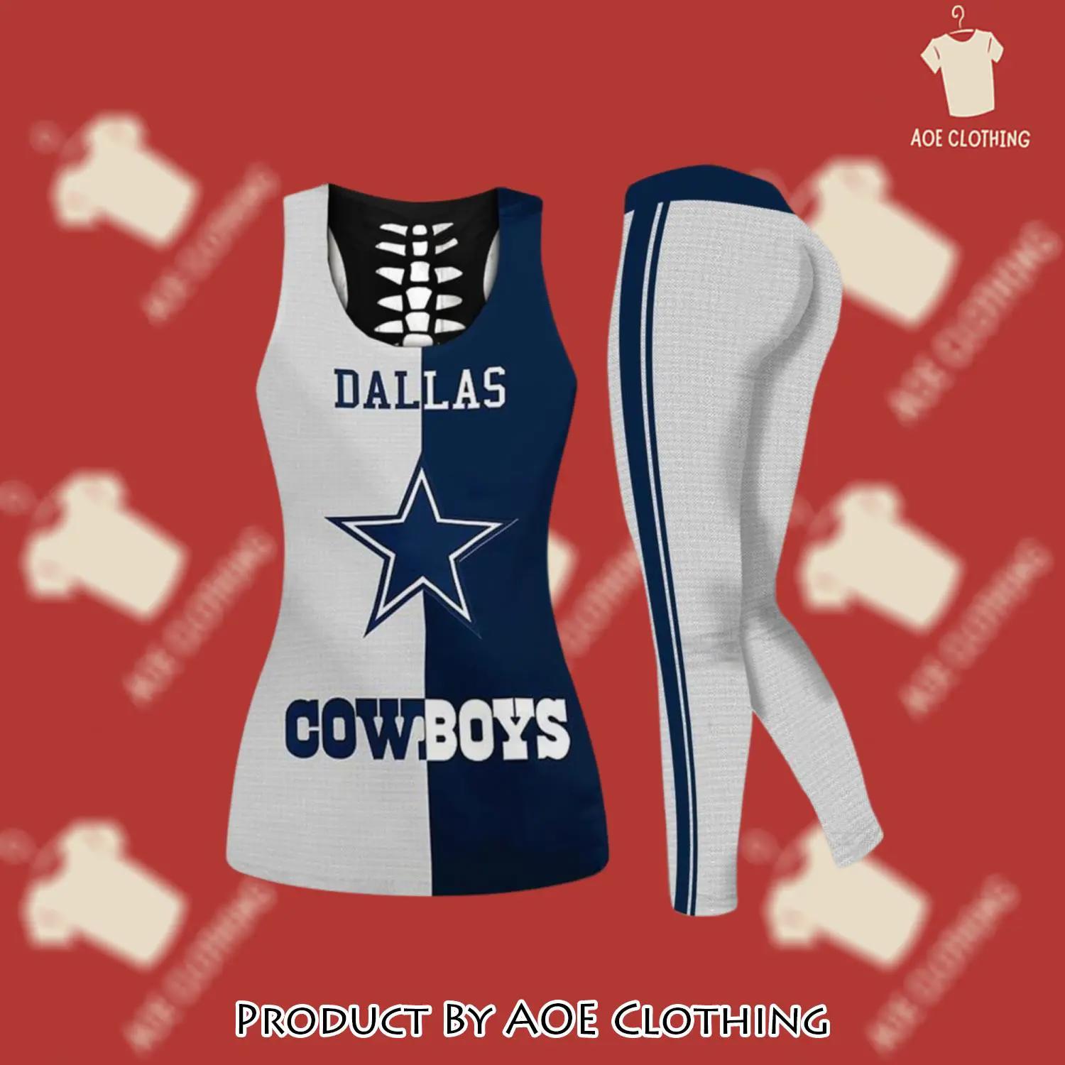 Dallas cowboys nfl tank top leggings sport clothing clothes outfit gym for women 40 htls - aoe-ttl-259988