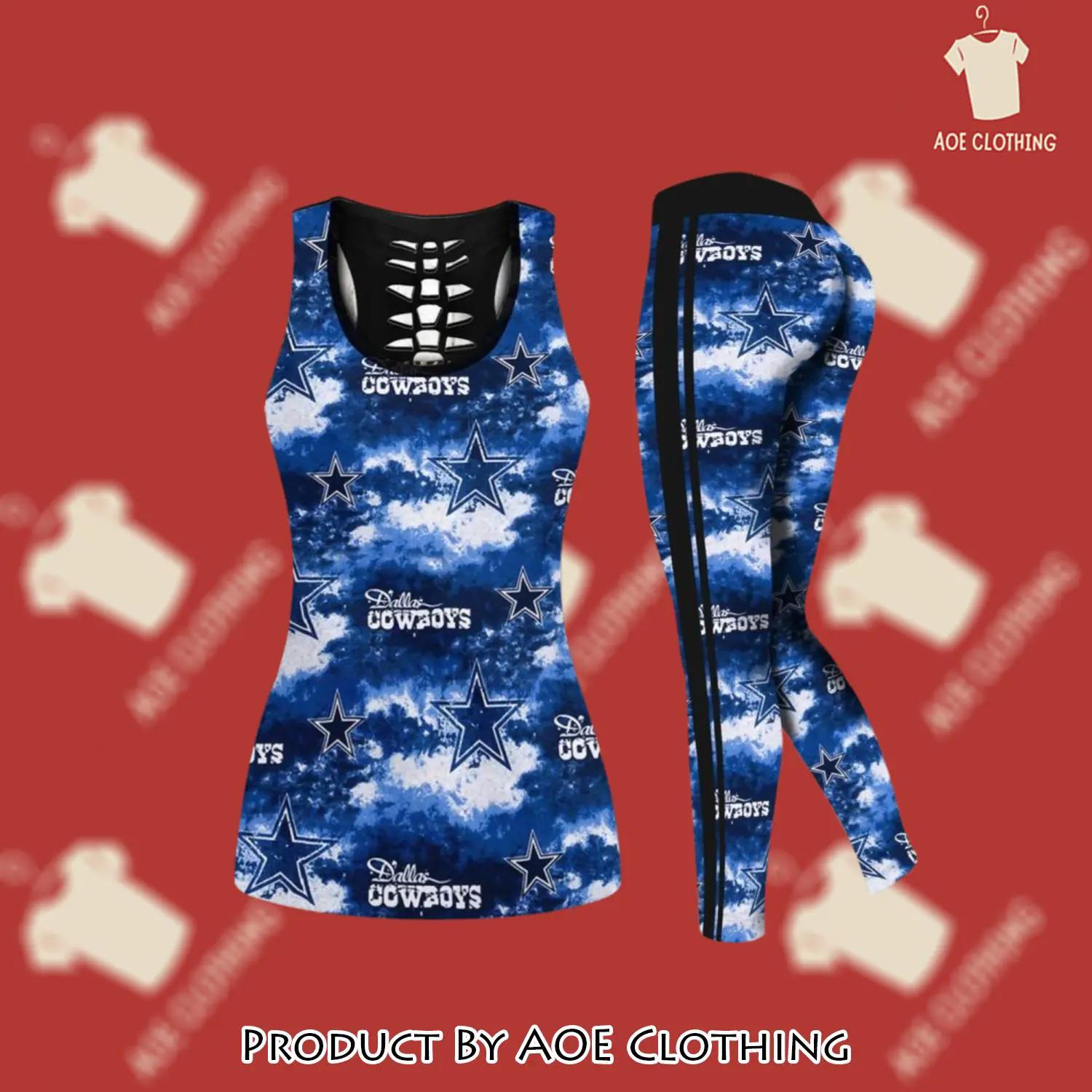 Dallas cowboys nfl tank top leggings sport clothing clothes outfit gym for women 41 htls - aoe-ttl-810850