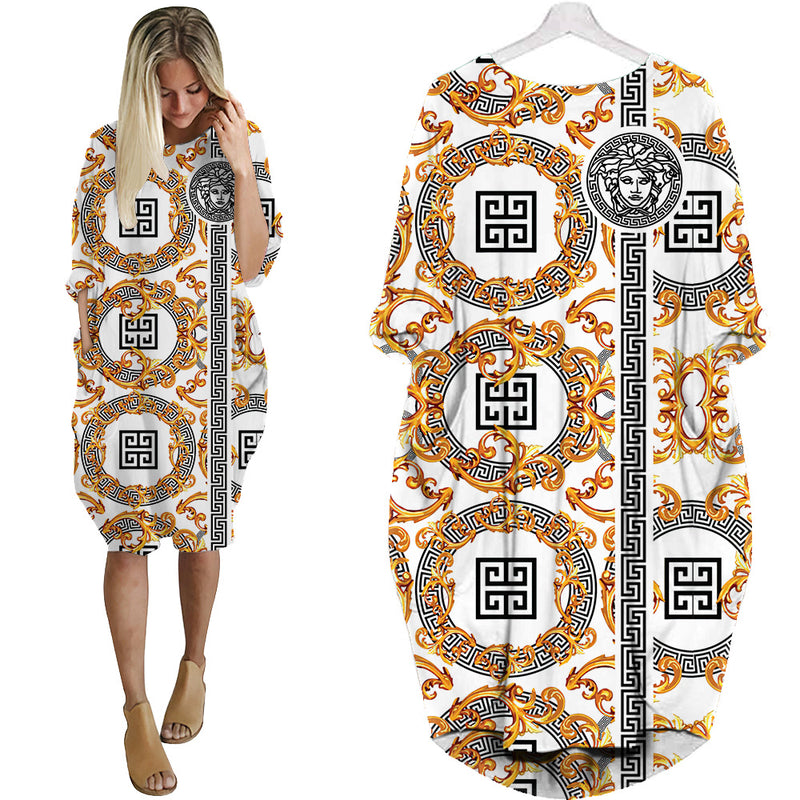 Gianni versace white batwing pocket dress luxury brand clothing clothes outfit for women
