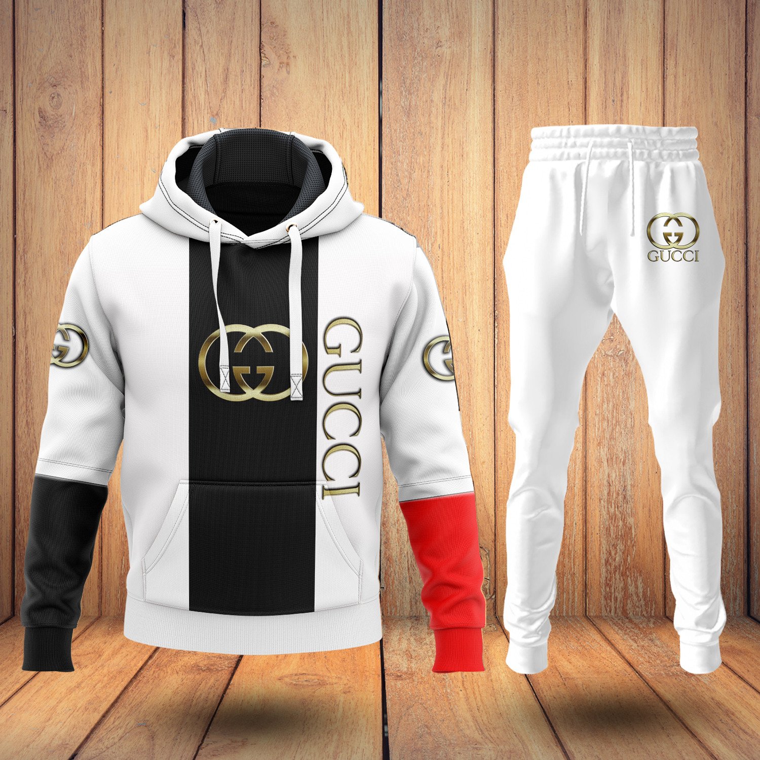 Gucci black white hoodie sweatpants pants luxury brand clothing clothes type 98 hoodie outfit ideals for men and women
