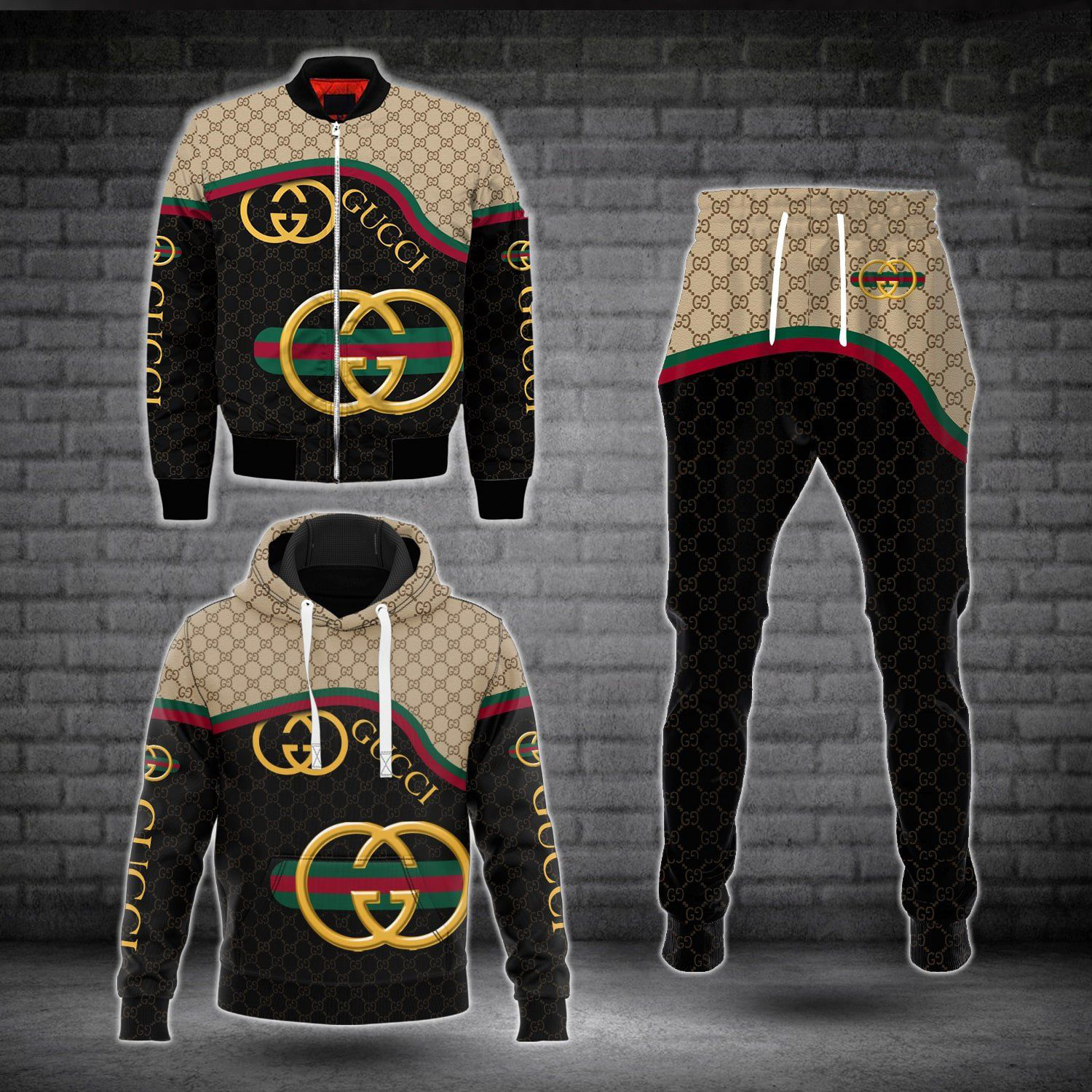 Gucci black jacket hoodie sweatpants pants luxury brand clothing clothes type 53 hoodie outfit ideals for men and women