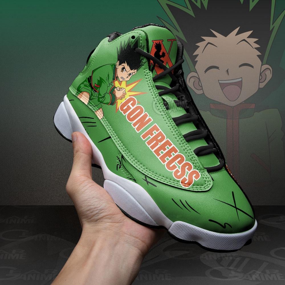 Gon freecss jordan 13 sneakers custom anime hunter x hunter shoes