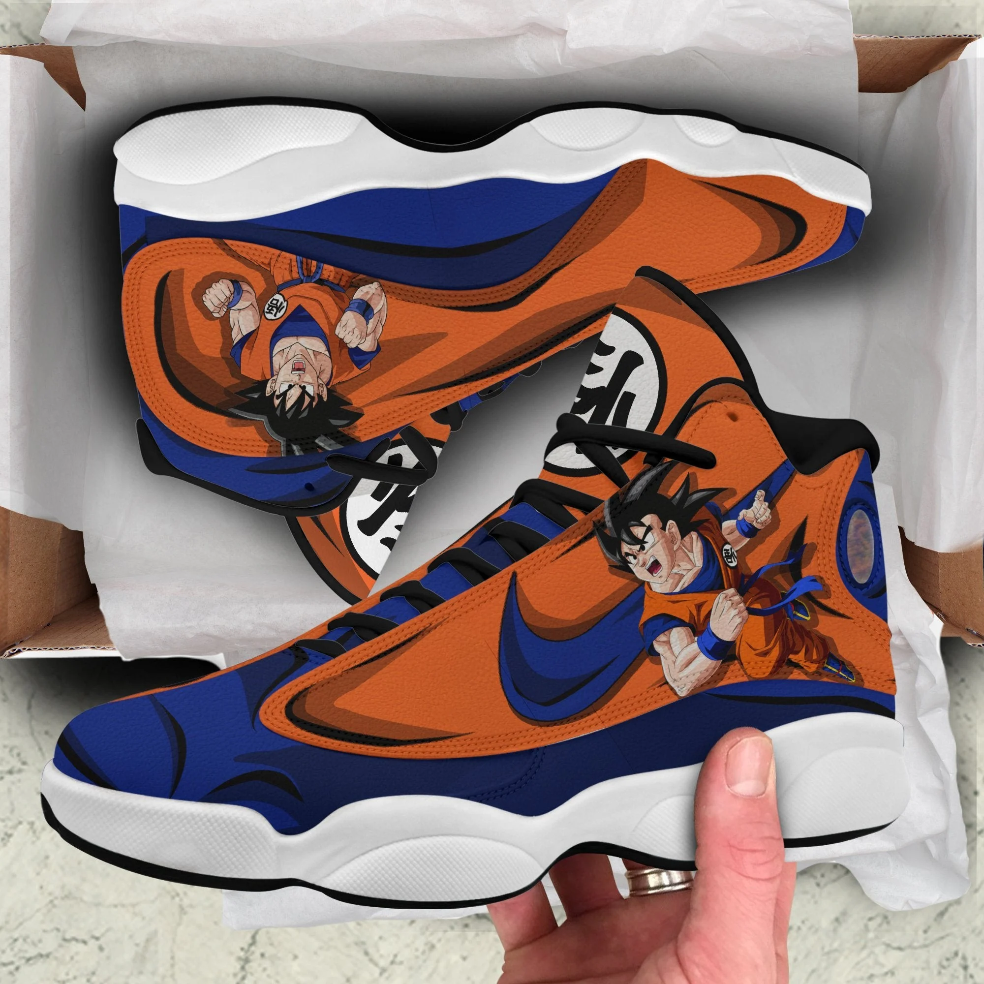 Dbz goku jordan 13 sneakers custom for dragon ball fans