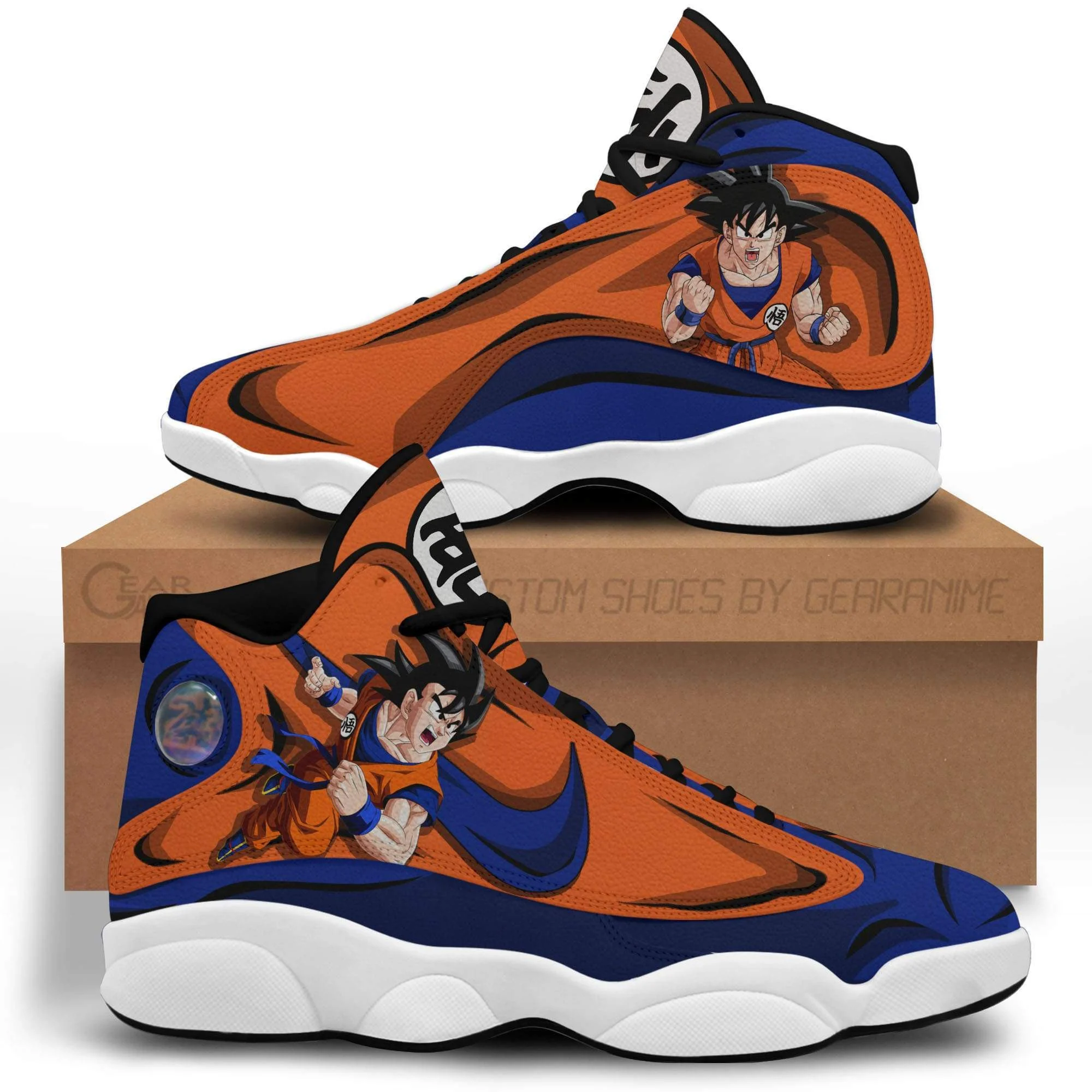 Dbz goku jordan 13 sneakers custom for dragon ball fans