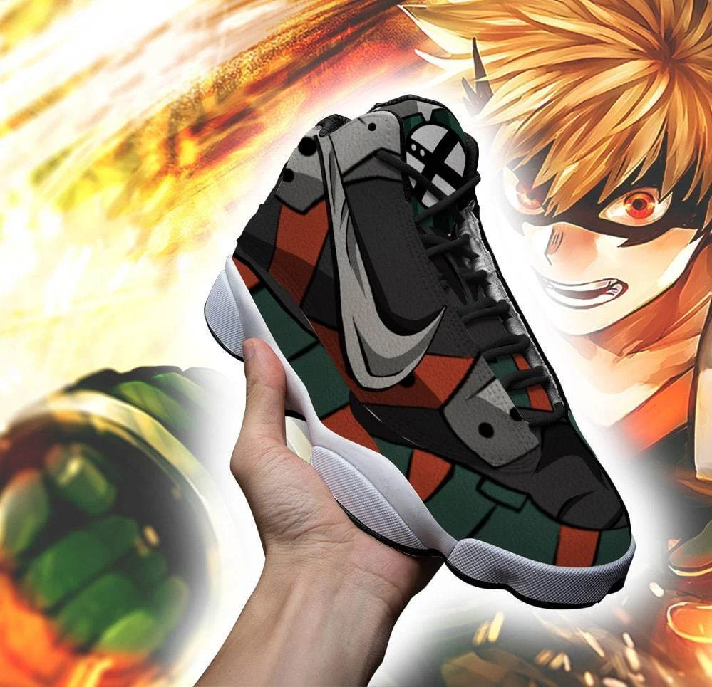 Bnha katsuki bakugo jordan 13 sneakers custom anime my hero academia shoes