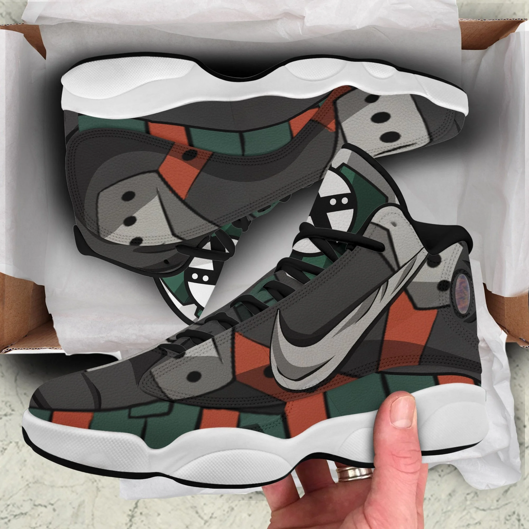 Bnha katsuki bakugo jordan 13 sneakers custom anime my hero academia shoes