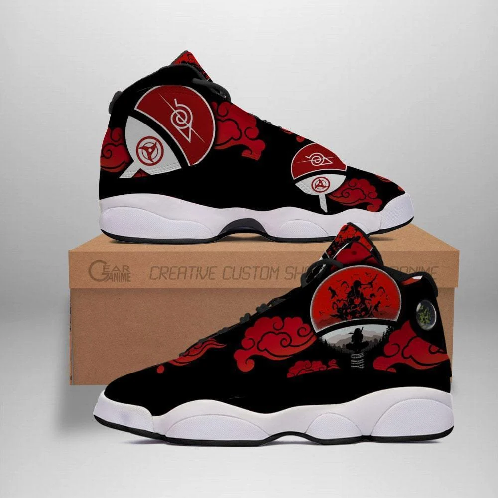 Uchiha itachi anime jordan 13 shoes custom symbols for naruto fans