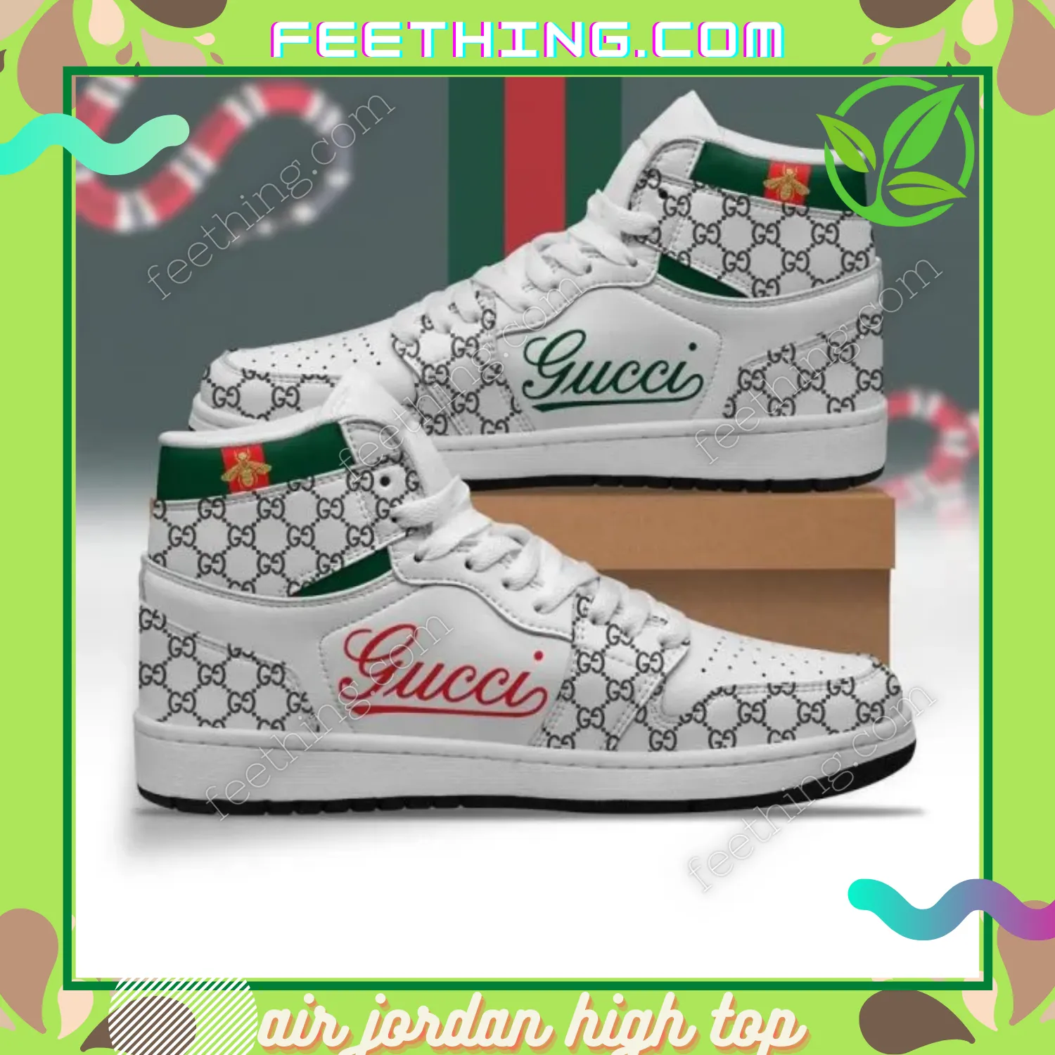 Gucci Air Jordan 1S Shoes Luxury High Top Sneaker With White x Gucci