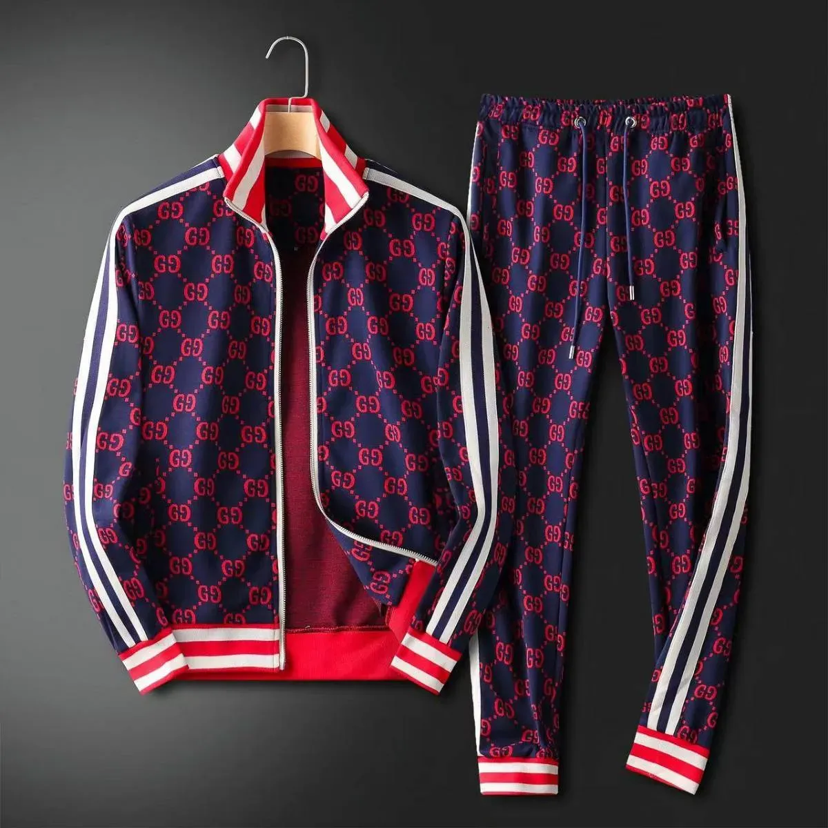 Purple Gucci Varsity Tracksuit Set Luxury Brand For Men And Women
