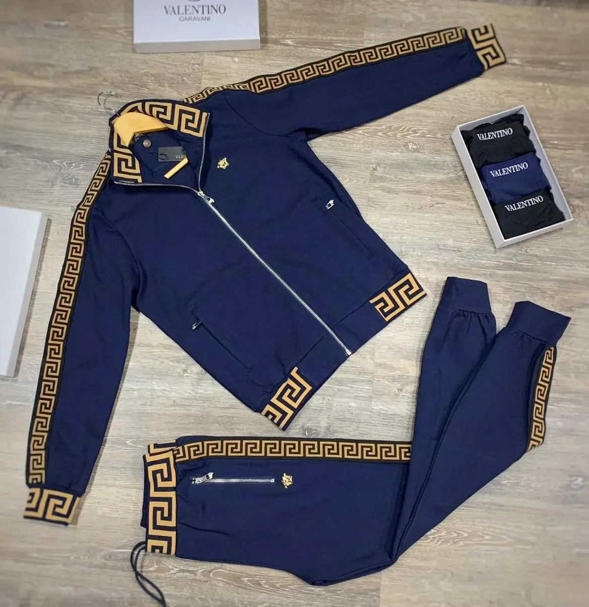 Versace Premium Varsity Tracksuit Set Luxury Brand For Men And Women