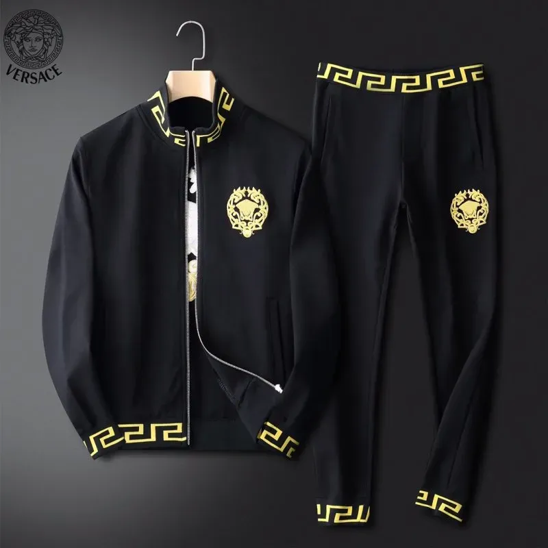 Gold Logo Versace Premium Varsity Tracksuit Set Luxury Brand For Men And Women