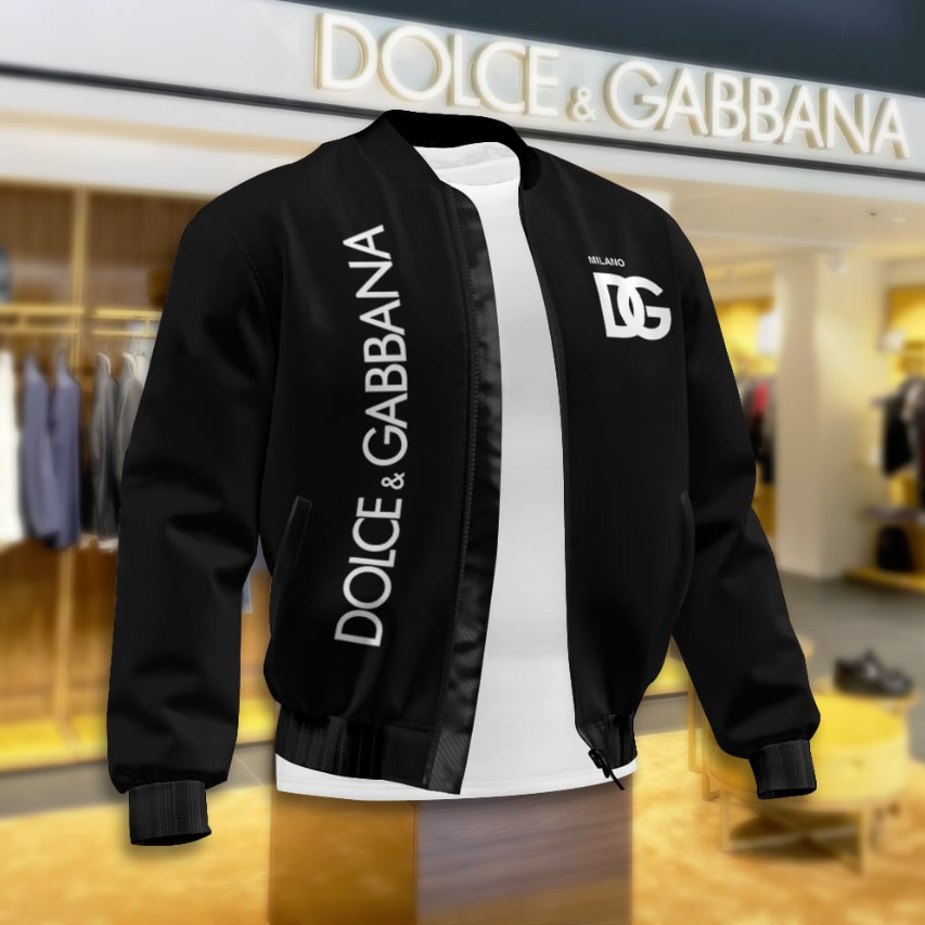 D&G luxury brand varsity zipper jacket vst6236
