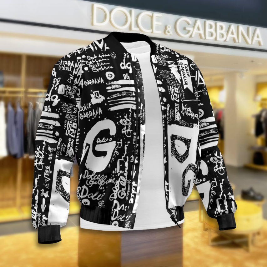D&G luxury brand varsity zipper jacket vst6237