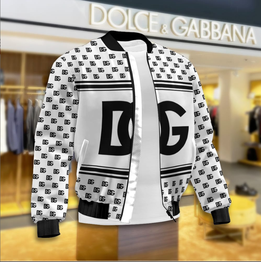 D&G luxury brand varsity zipper jacket vst6238