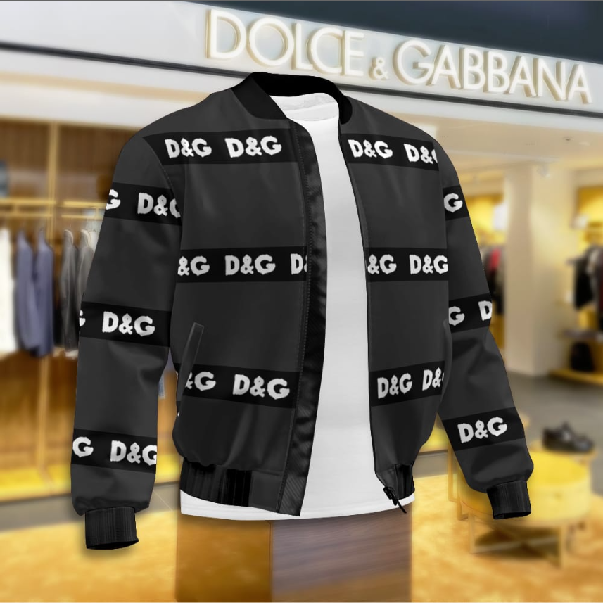 D&G luxury brand varsity zipper jacket vst6239
