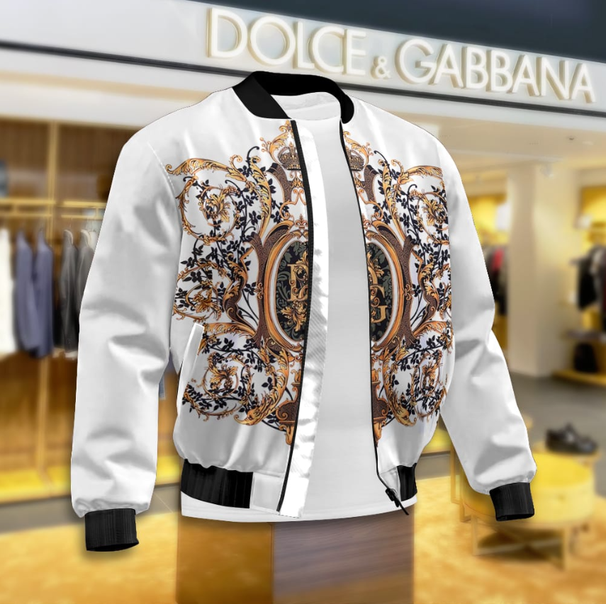 D&G luxury brand varsity zipper jacket vst6240